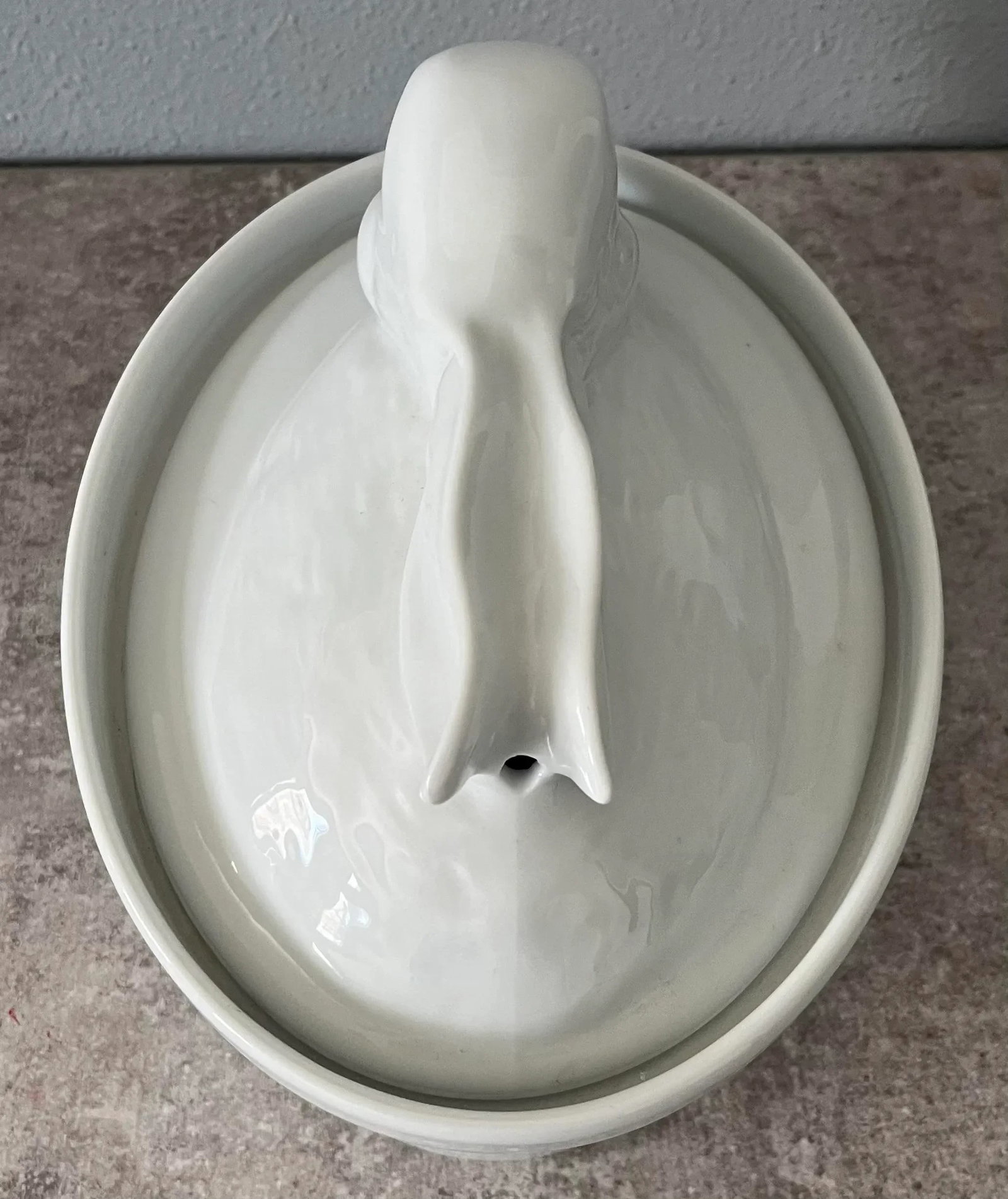 Aplico France Porcelain Bunny Casserole or Baking Dish With Lid- Marked - 5