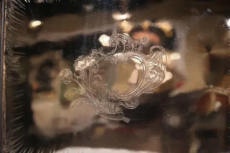 19th Century French Christofle Silver Plated Repousse Serving Tray - 8
