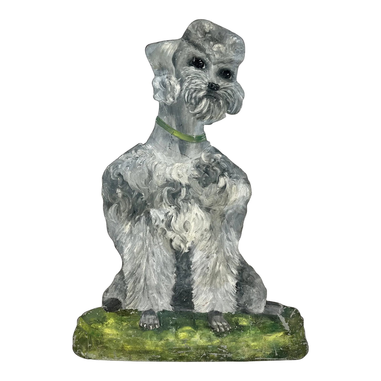 Tole Umbrella Stand With Hand Painted Dog: This mid-century tole poodle brings kitsch charm and character to any vignette. Fabulous trompe l'oeil poodle umbrella stand, hand-painted in wonderful detail - with sparkling eyes, soft curls in