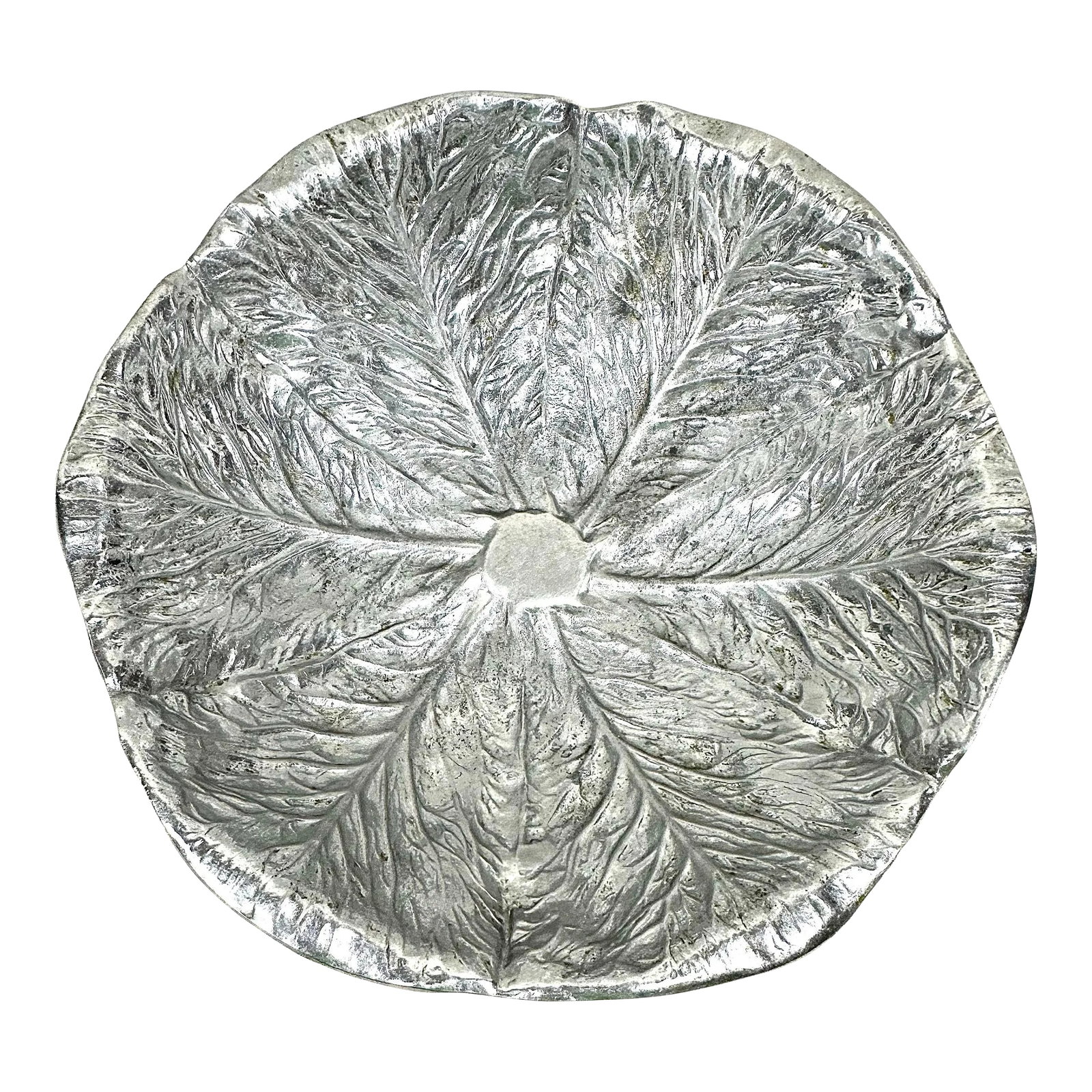 Vintage Pewter Majolica Style Cabbage Serving Bowl (1 of 12)