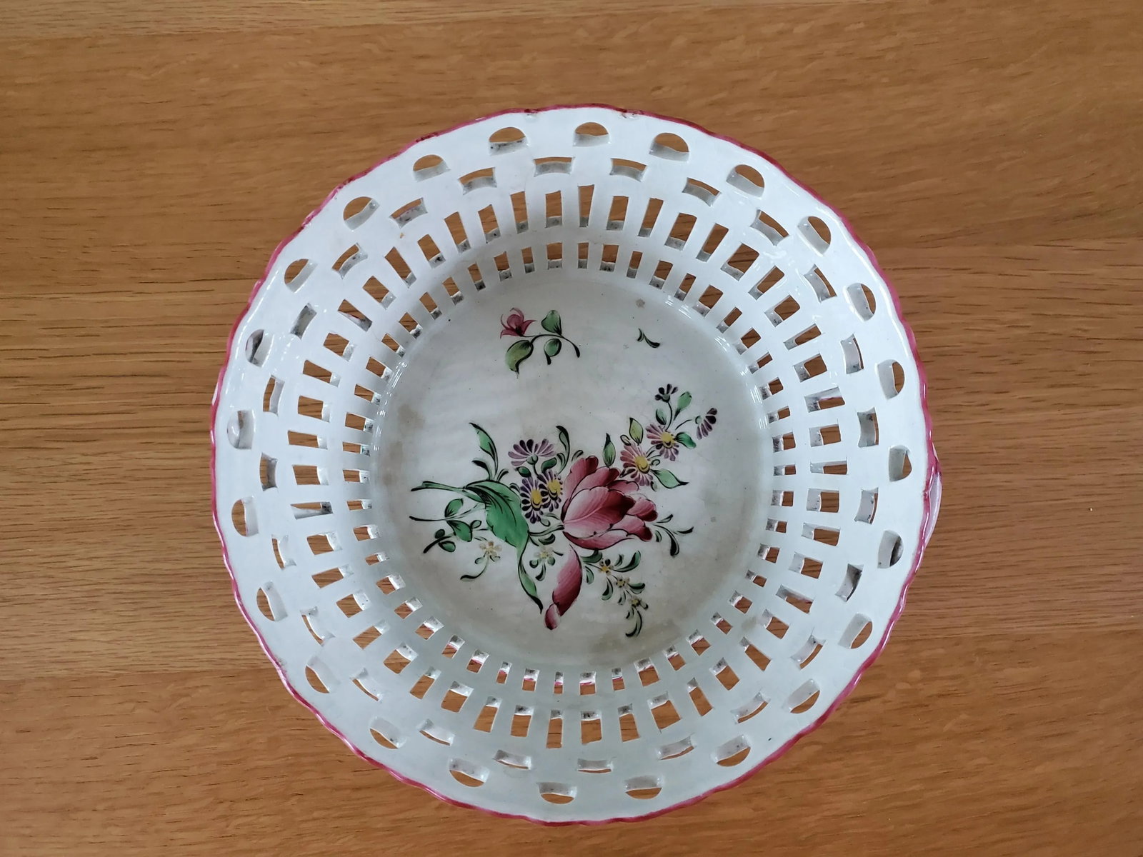 Antique Keller and Guerin Luneville Basket French Faience - 2