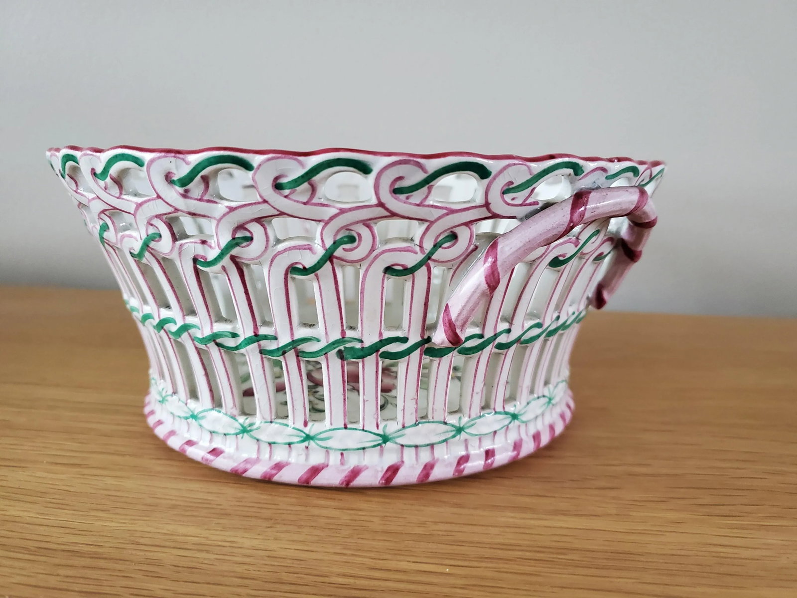 Antique Keller and Guerin Luneville Basket French Faience - 3