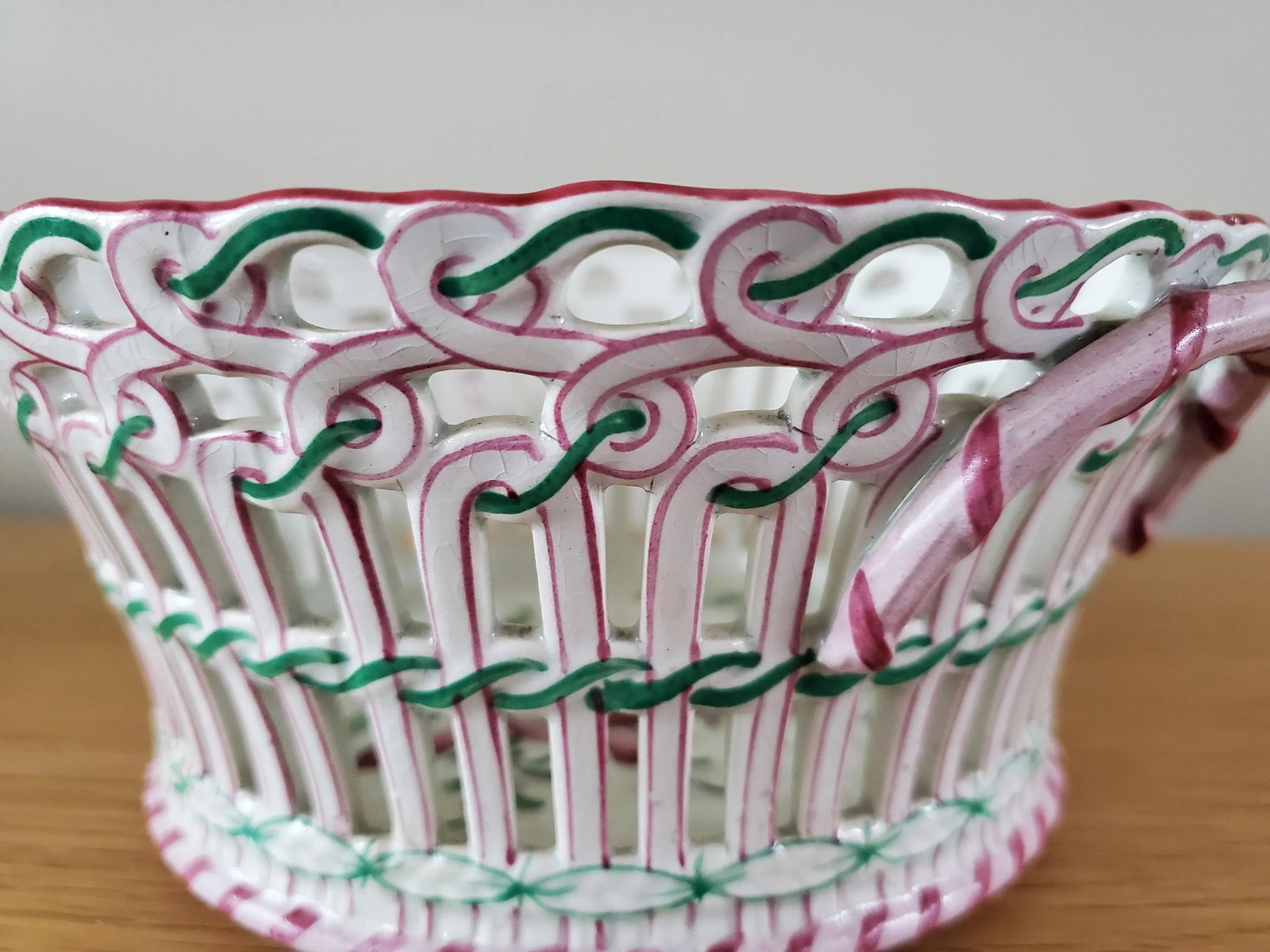 Antique Keller and Guerin Luneville Basket French Faience - 4