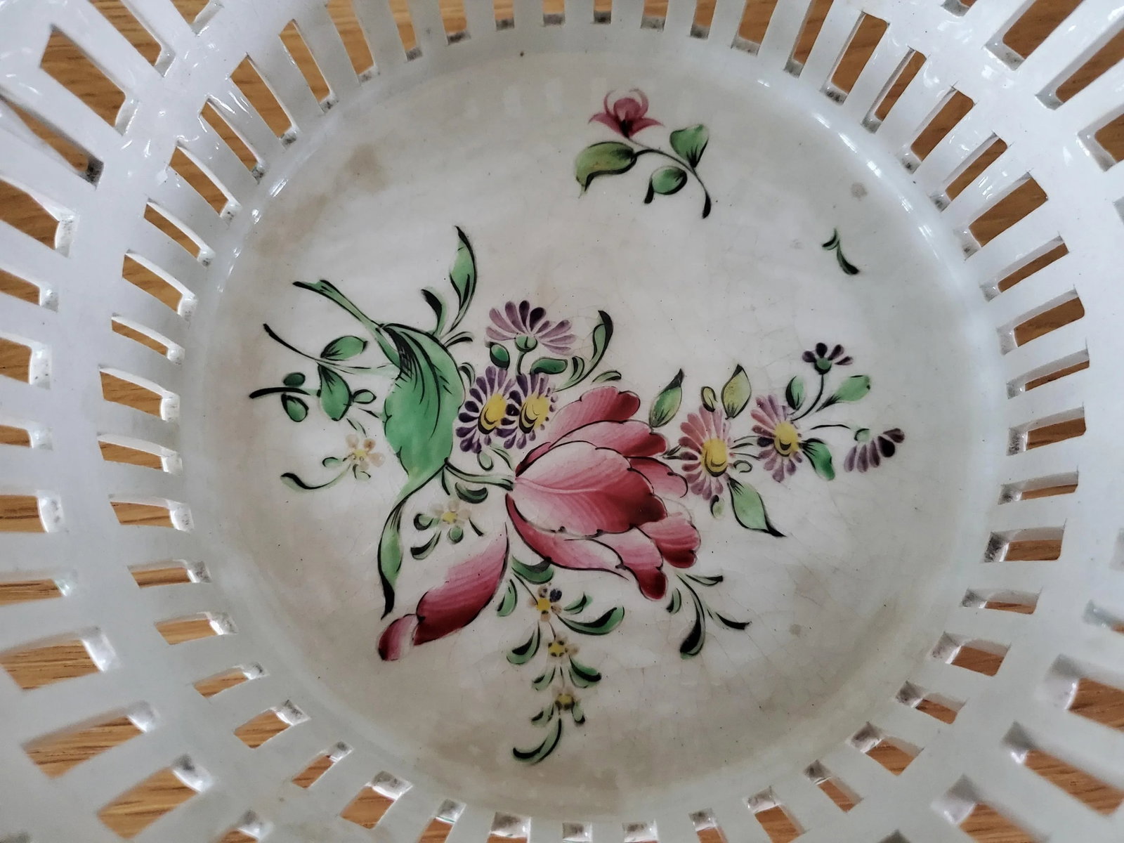 Antique Keller and Guerin Luneville Basket French Faience - 5
