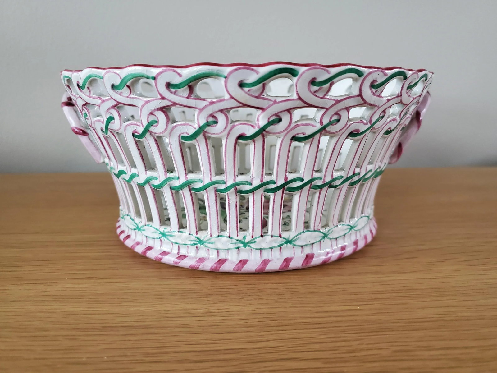 Antique Keller and Guerin Luneville Basket French Faience - 7