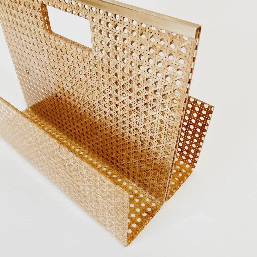Christian Dior Home Collection Lucite and Rattan Magazine Rack, France Circa 1970 - 2