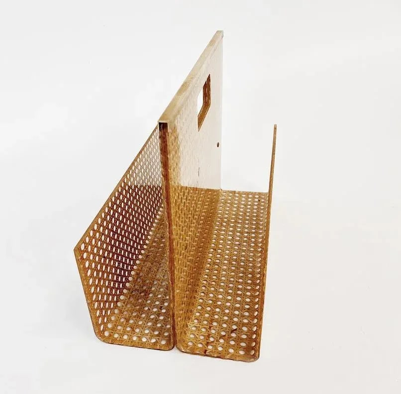 Christian Dior Home Collection Lucite and Rattan Magazine Rack, France Circa 1970 - 3