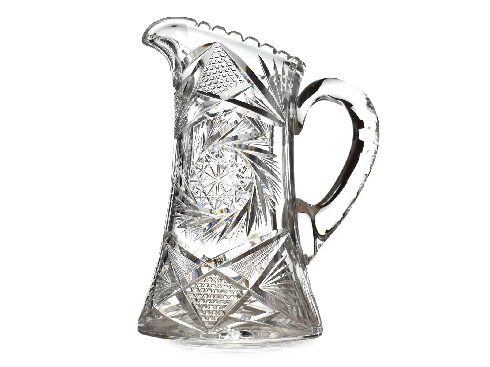 Early 20th Century American Brilliant Cut Glass Water Drink Pitcher - 10