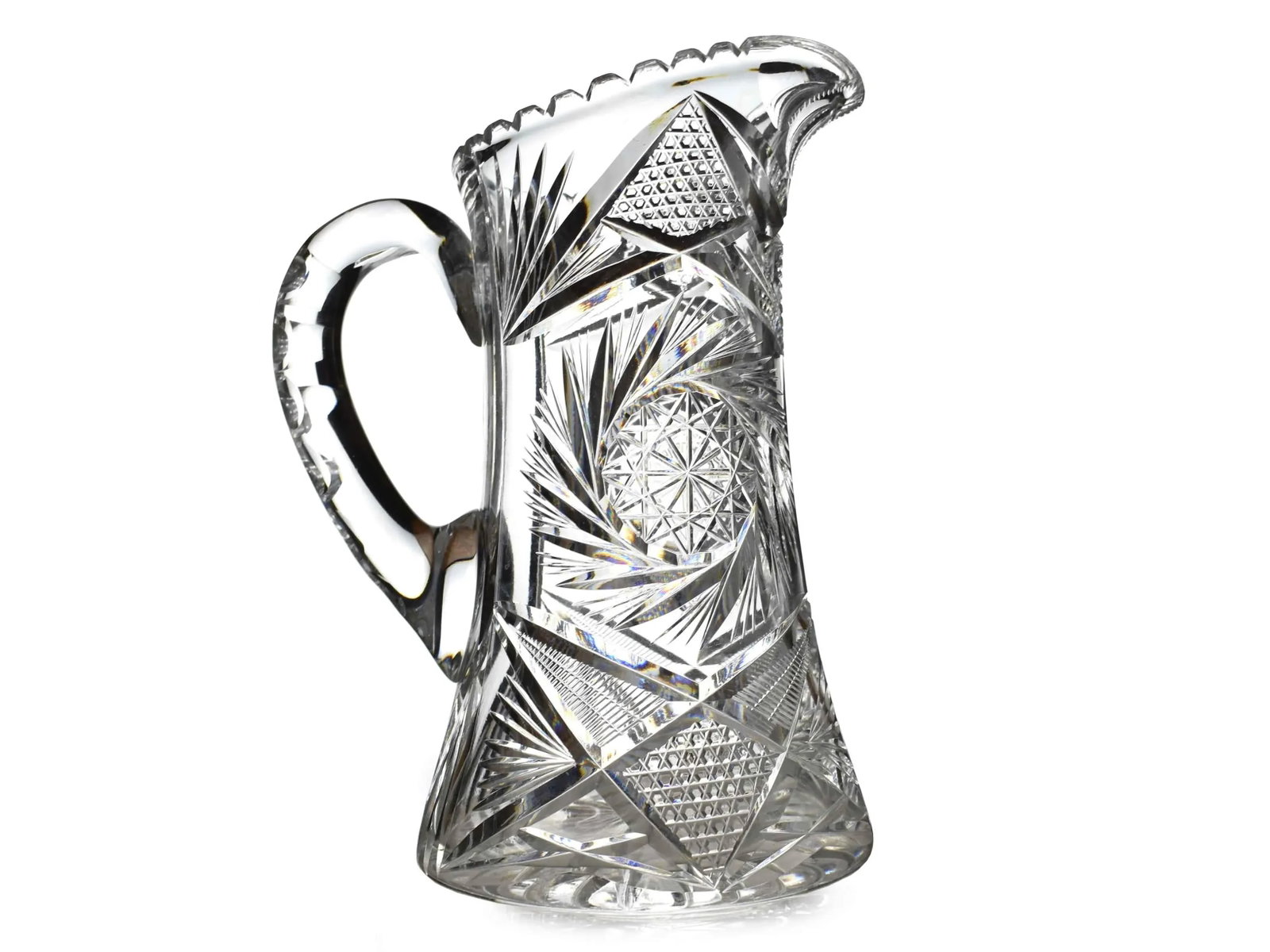 Early 20th Century American Brilliant Cut Glass Water Drink Pitcher - 3