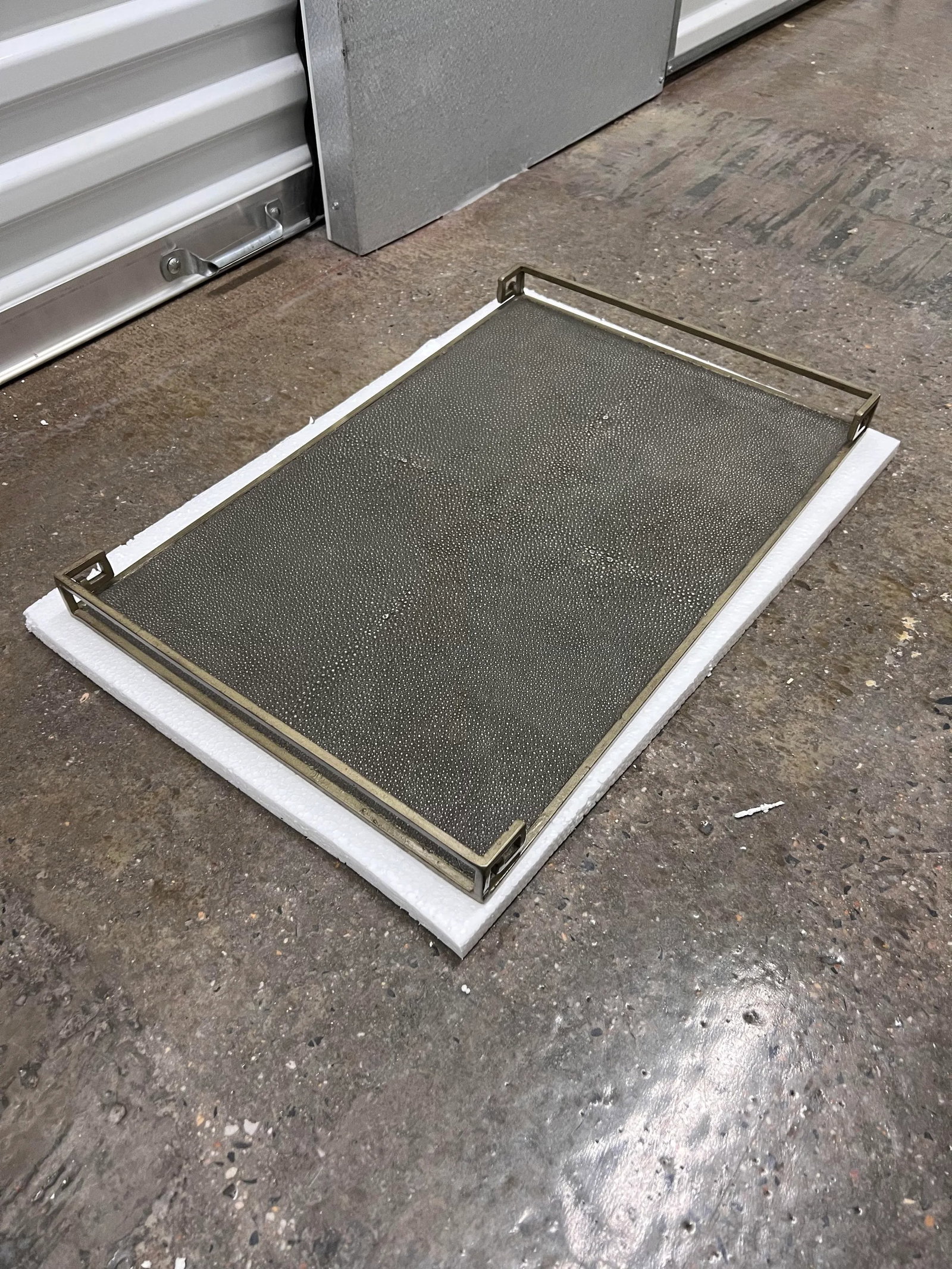 Contemporary Faux Shagreen Tray - 2