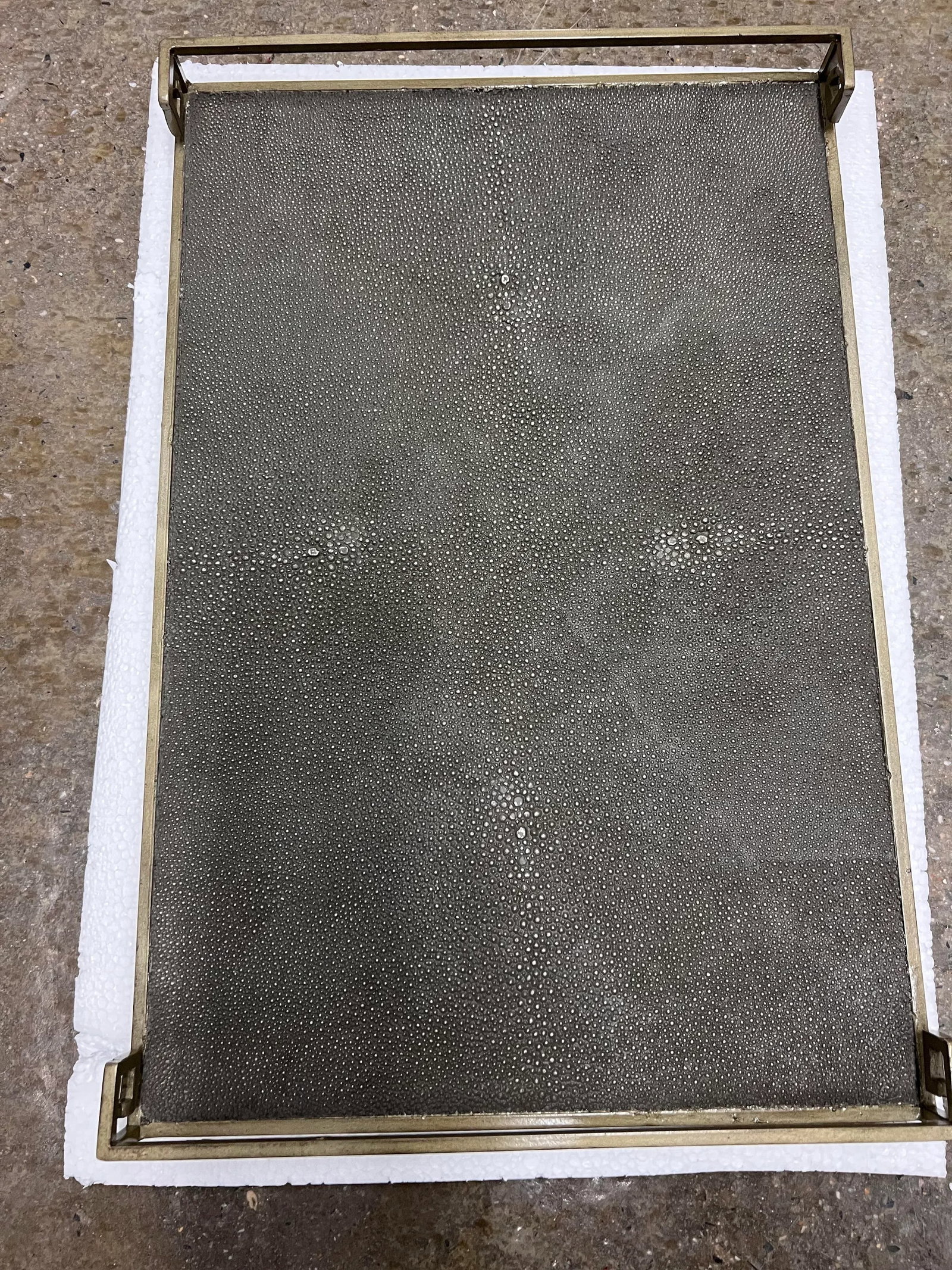 Contemporary Faux Shagreen Tray - 3
