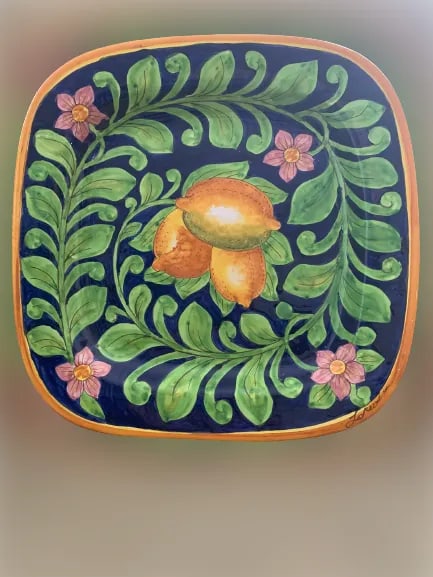 Vintage Italian Hand Painted Ceramic Platter by Ceramiche Giacomini - 5