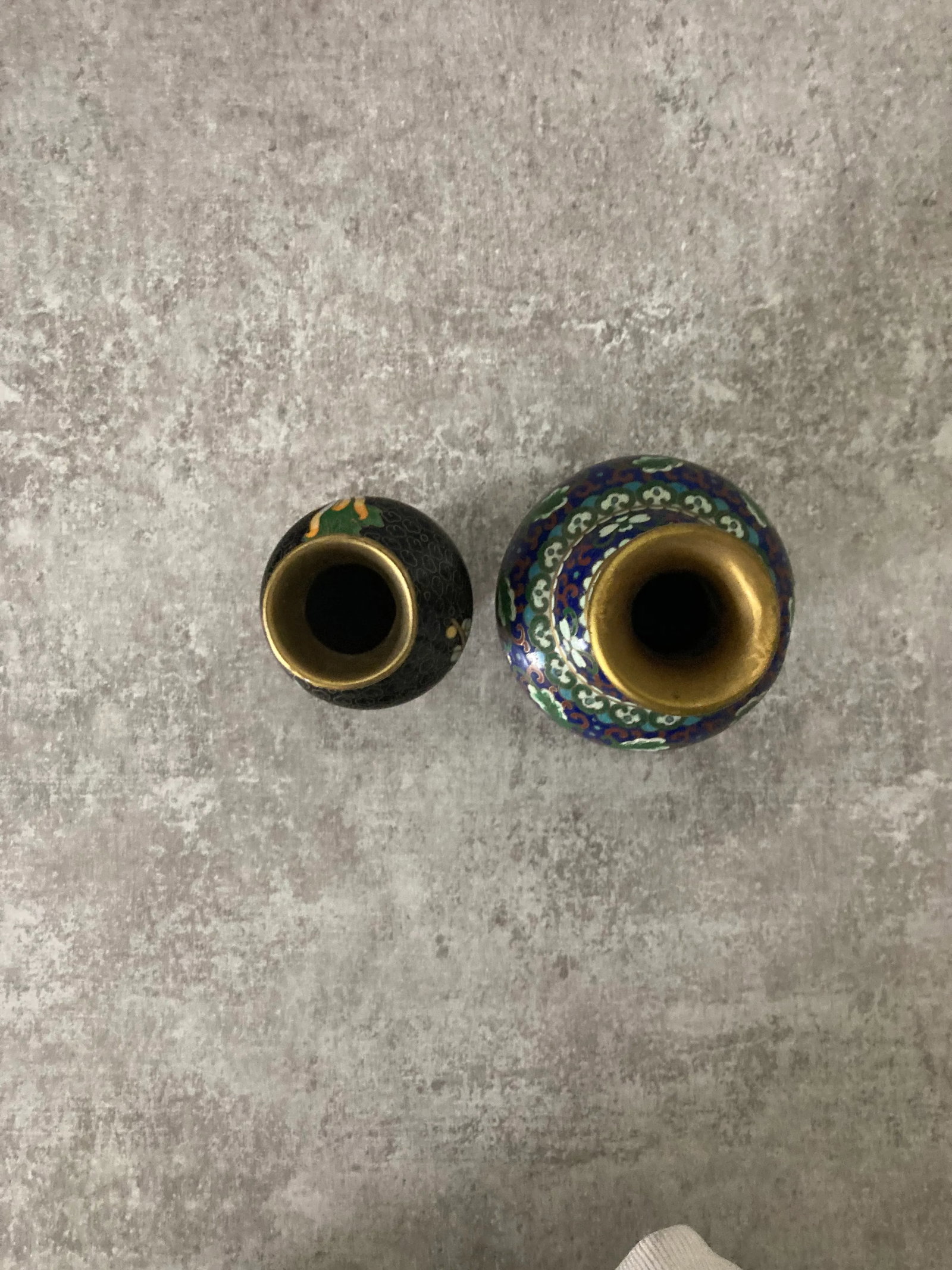Set of Two Petite Mid 20th Century Chinese Cloisonne Bud Vases - 6