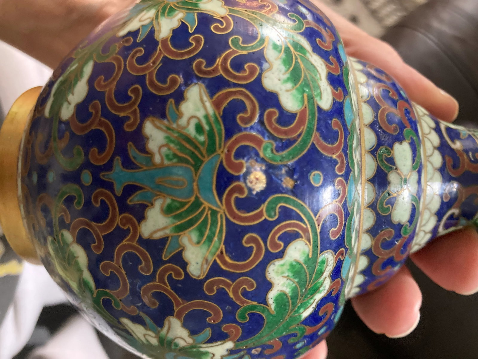 Set of Two Petite Mid 20th Century Chinese Cloisonne Bud Vases - 8