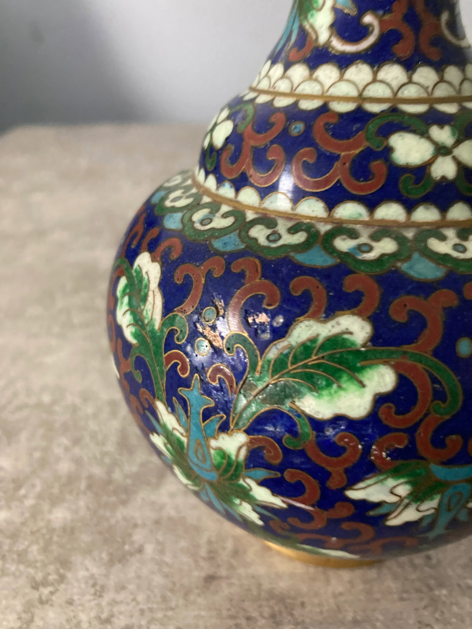 Set of Two Petite Mid 20th Century Chinese Cloisonne Bud Vases - 9