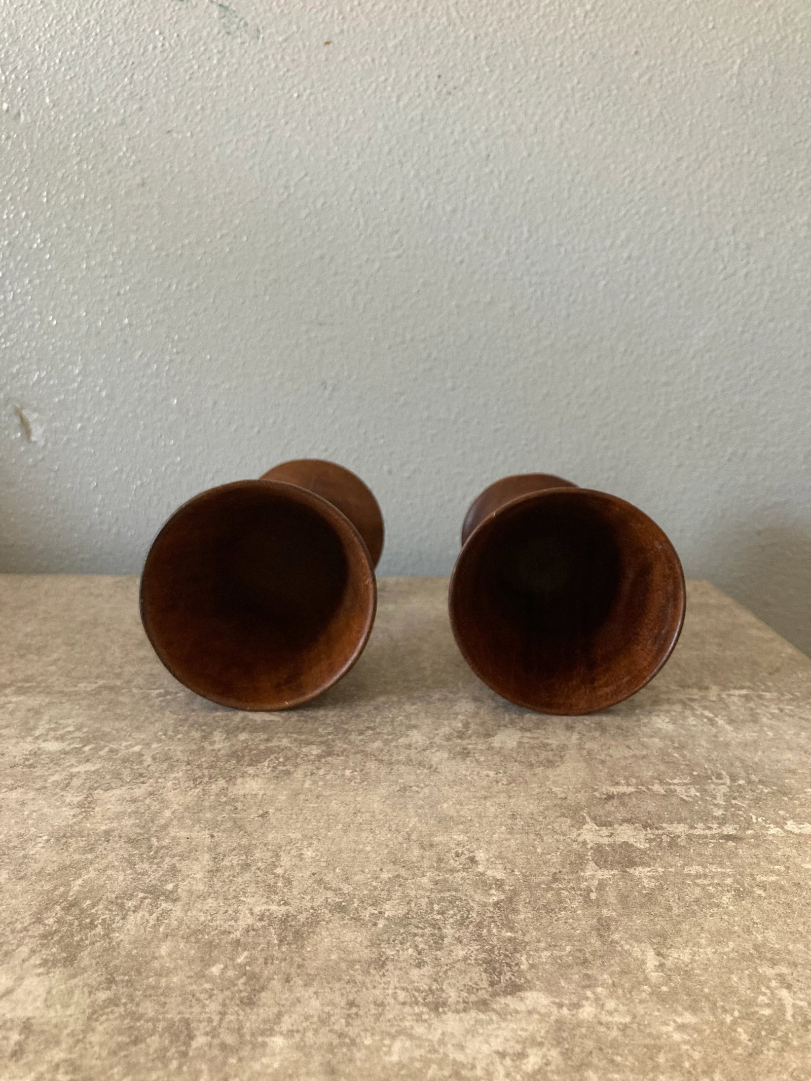 1950s Georges Briard Numbered Handturned Teak Goblets Made in Haiti- a Pair - 2