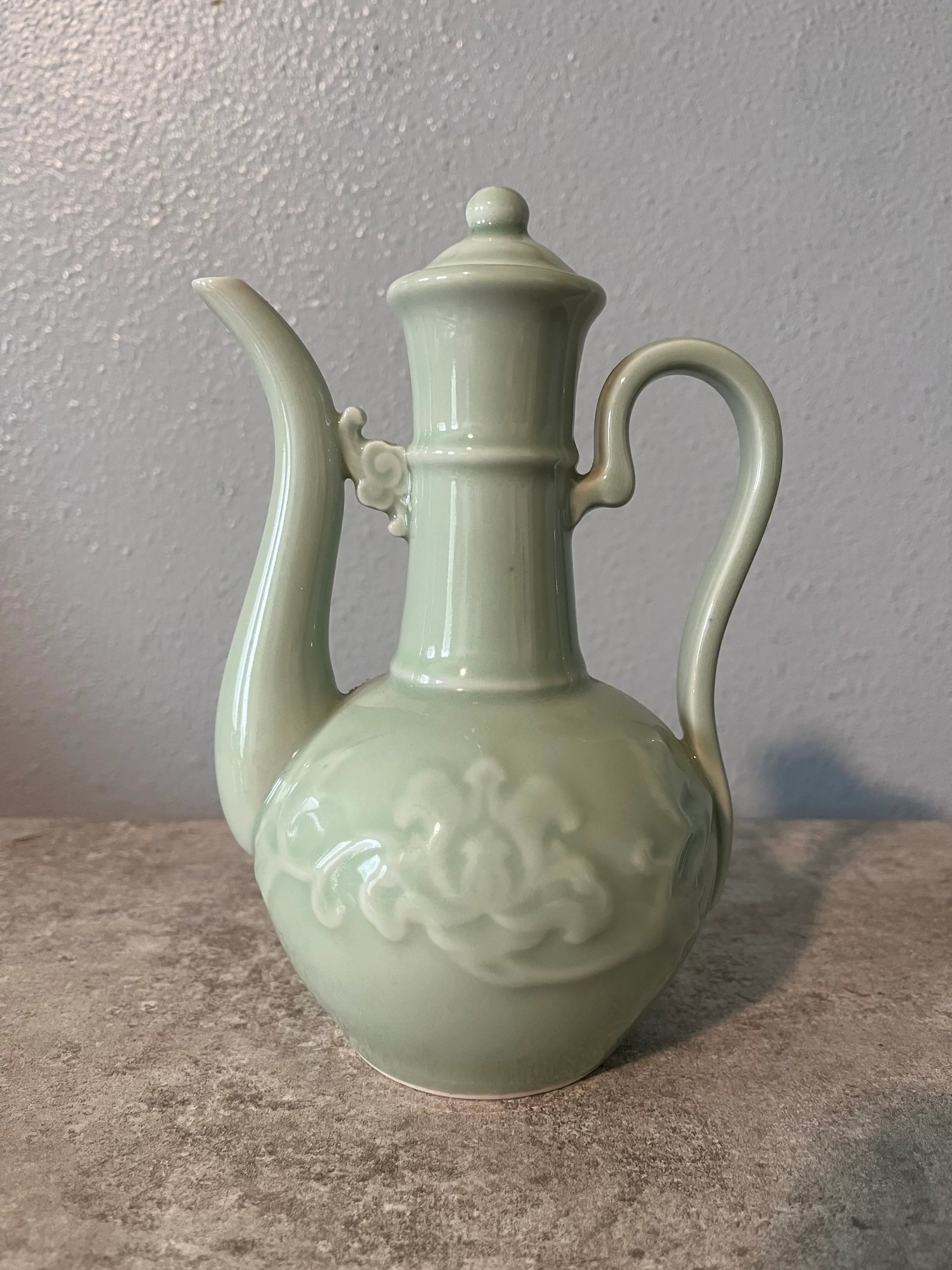 Late 20th Century Celadon Lotus Design Tea Set- 7 Pieces - 2