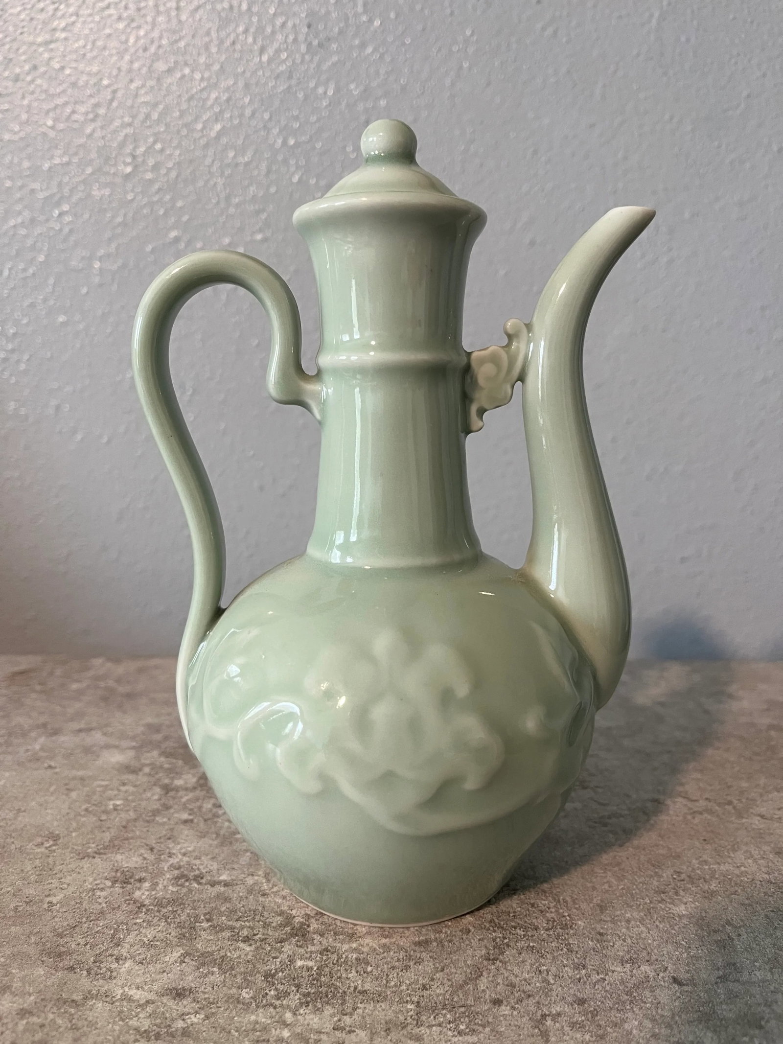 Late 20th Century Celadon Lotus Design Tea Set- 7 Pieces - 4