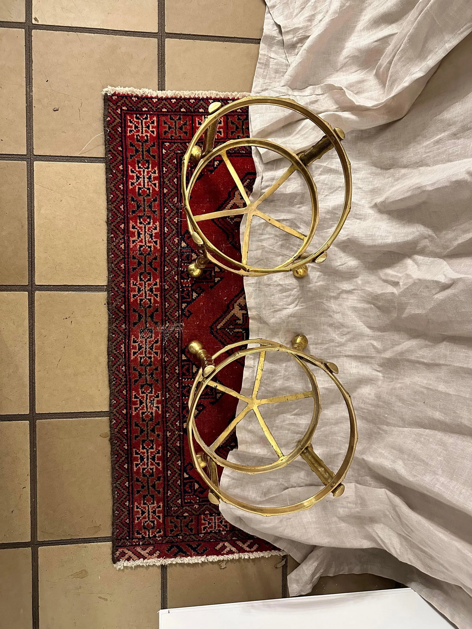 Pair of Maison Bagues Brass Cachepots With Faux Bamboo Holders - 5