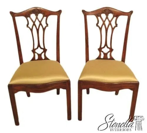 Pair Maitland Smith Model 4031-187 Mahogany Dining Room Chairs - 8