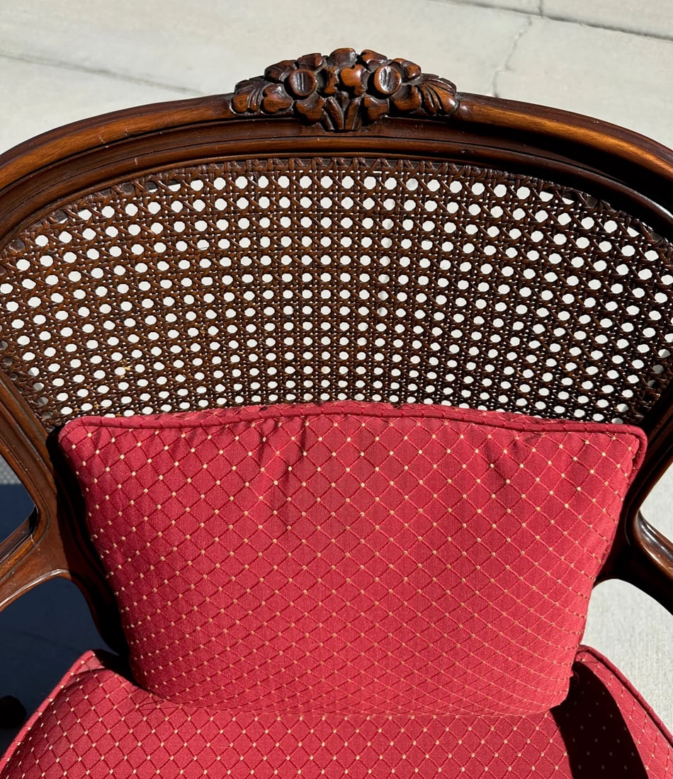 Antique French Louis XV Cane Back Berger's Chairs-A Pair - 8