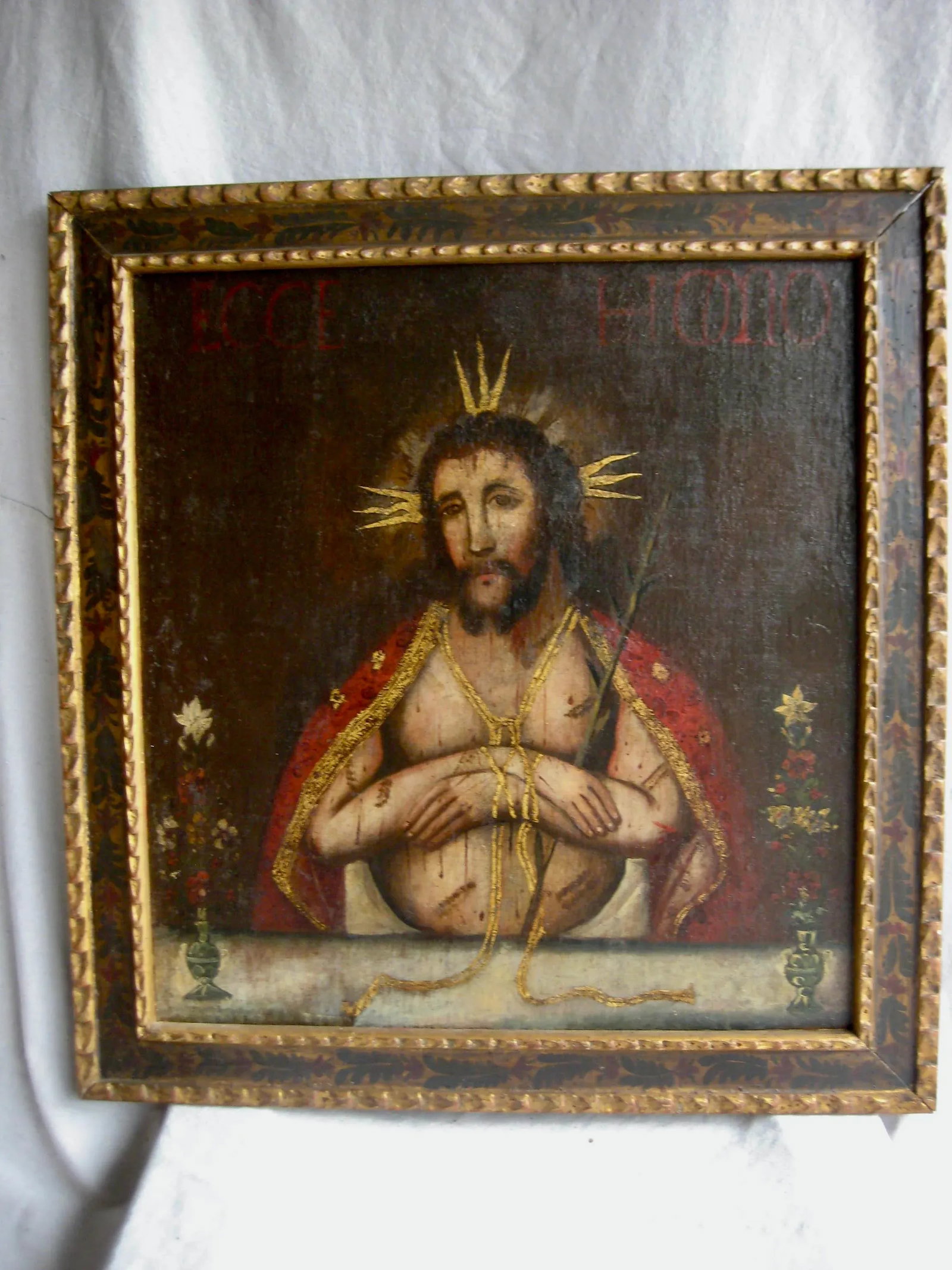 Antique Spanish Colonial Portrait of Christ Oil Painting Mc Cormick Fearing Collection - 13