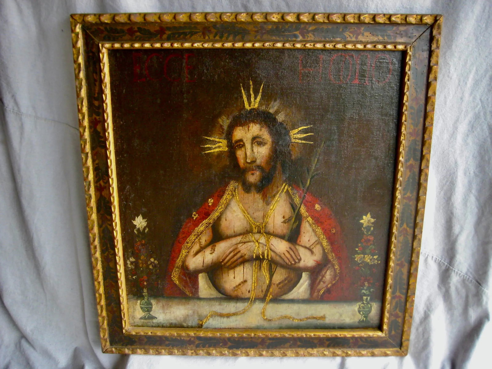 Antique Spanish Colonial Portrait of Christ Oil Painting Mc Cormick Fearing Collection - 2