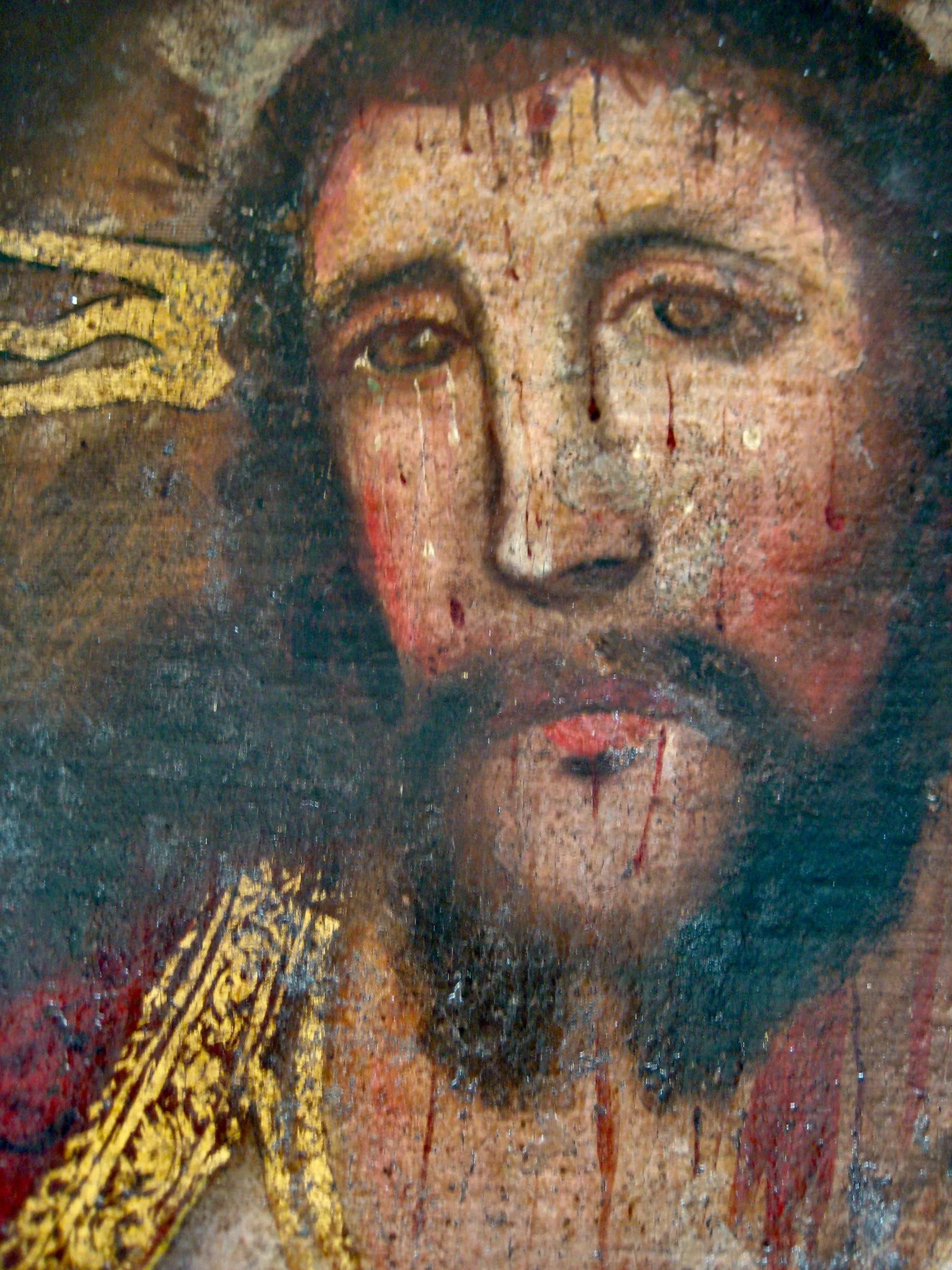 Antique Spanish Colonial Portrait of Christ Oil Painting Mc Cormick Fearing Collection - 4