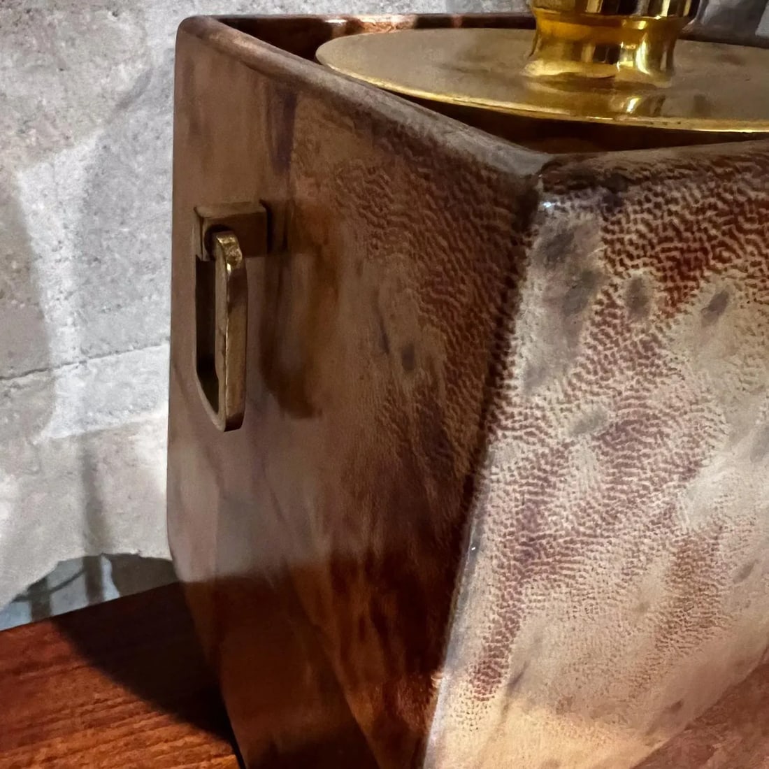 1960s Aldo Tura Lacquered Parchment Bronze Table Lamp Italy - 10