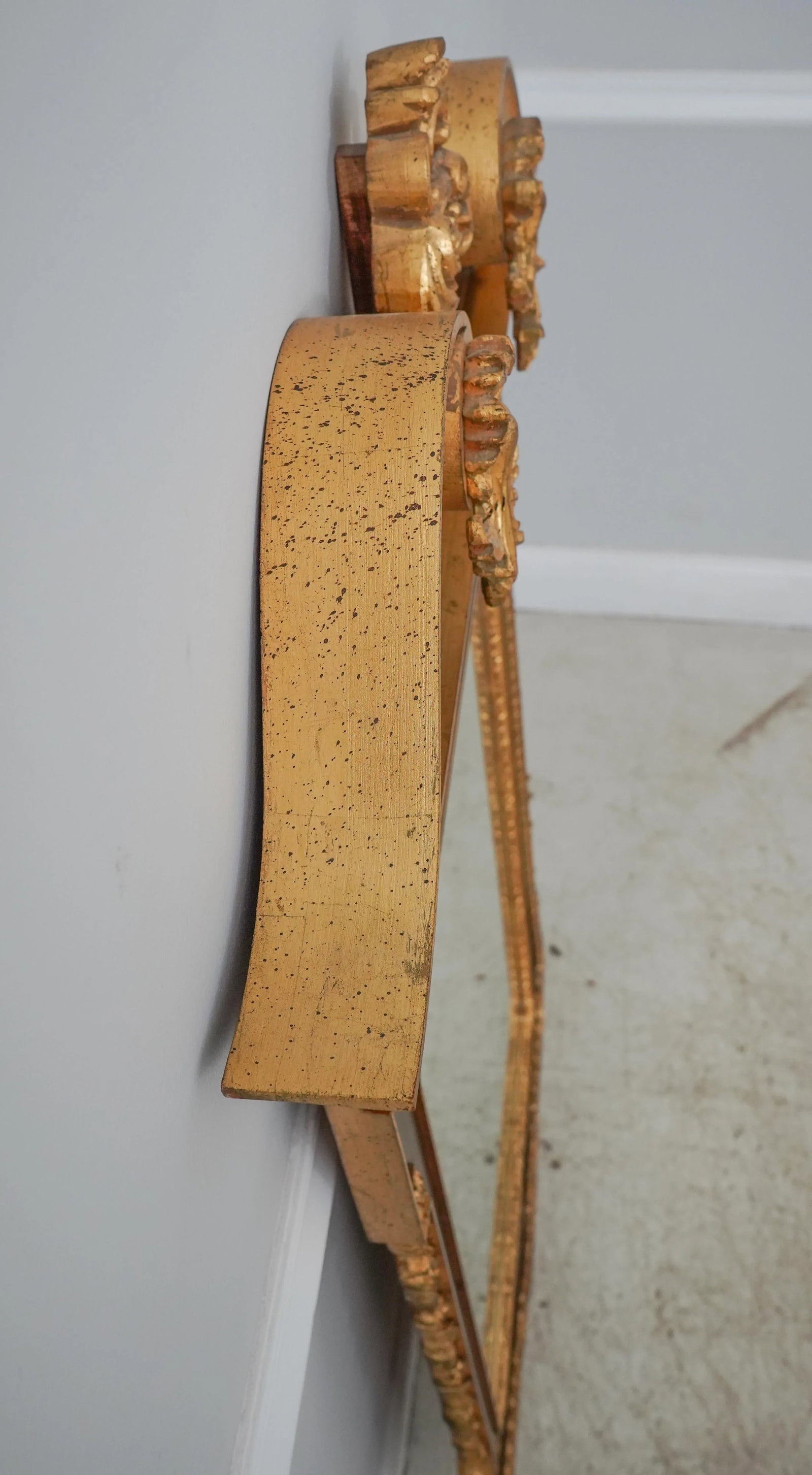 Italian Made Georgian Style Burl Walnut Gold Mirror - 4