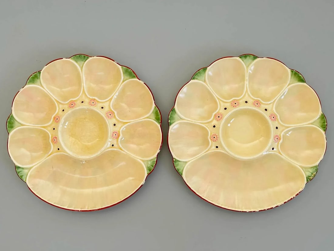 19th Century English Minton Majolica Oyster Plates Pair - 7