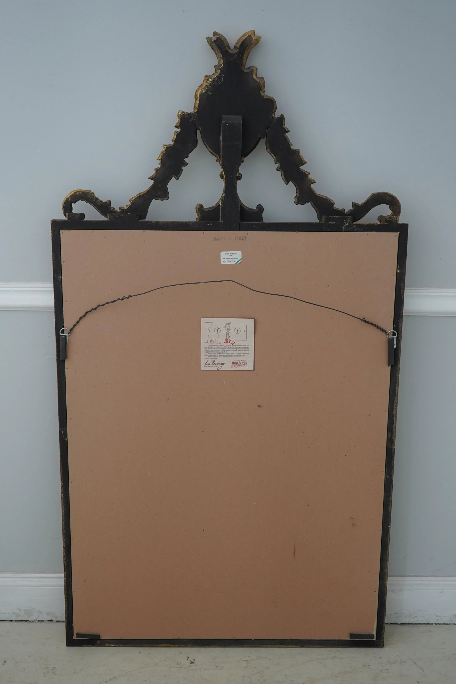 Labarge Black & Gold Adam Style Beveled Mirror - 10