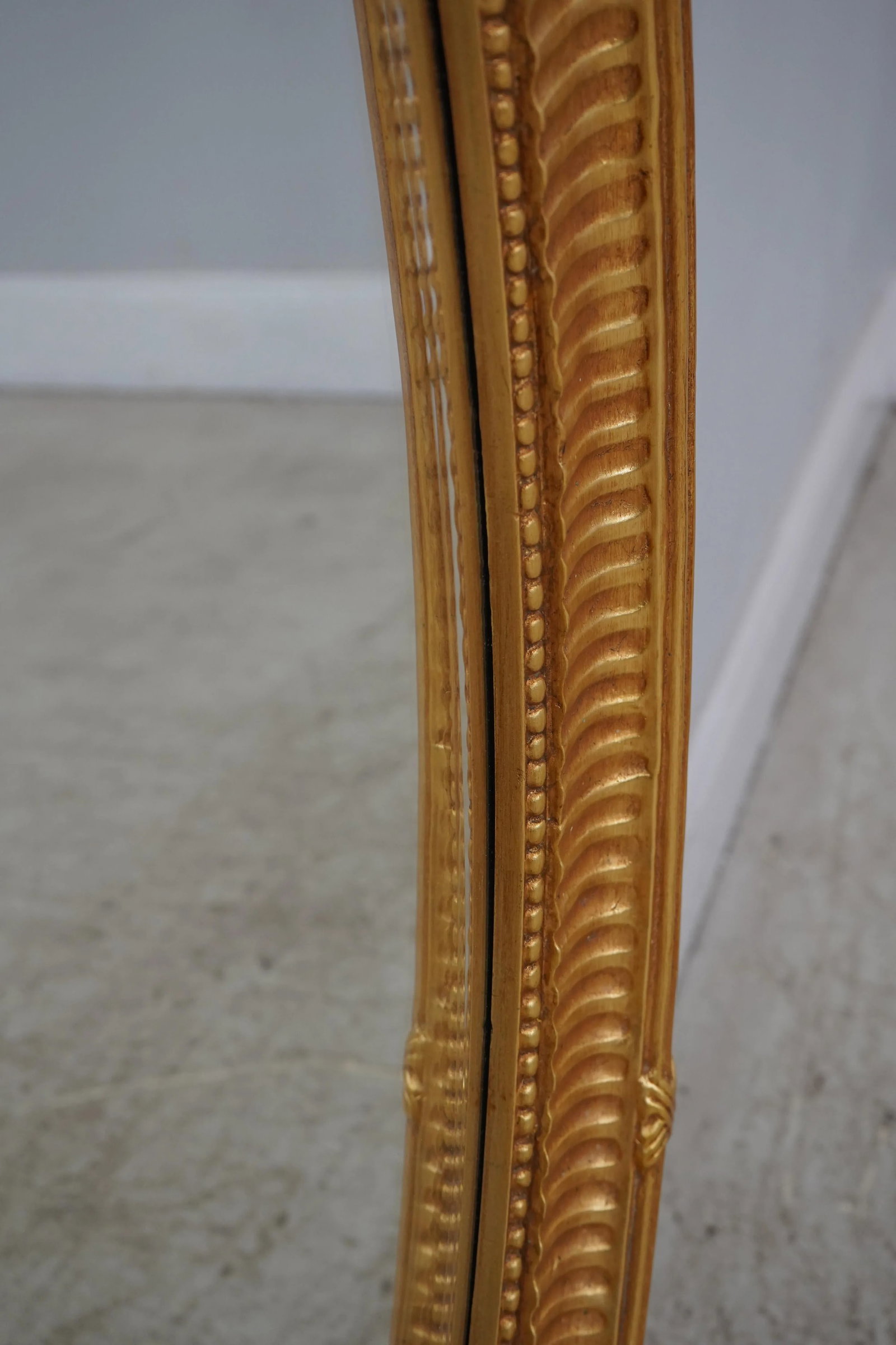Pair Ethan Allen Oval Beveled Glass Gold Mirrors - 10