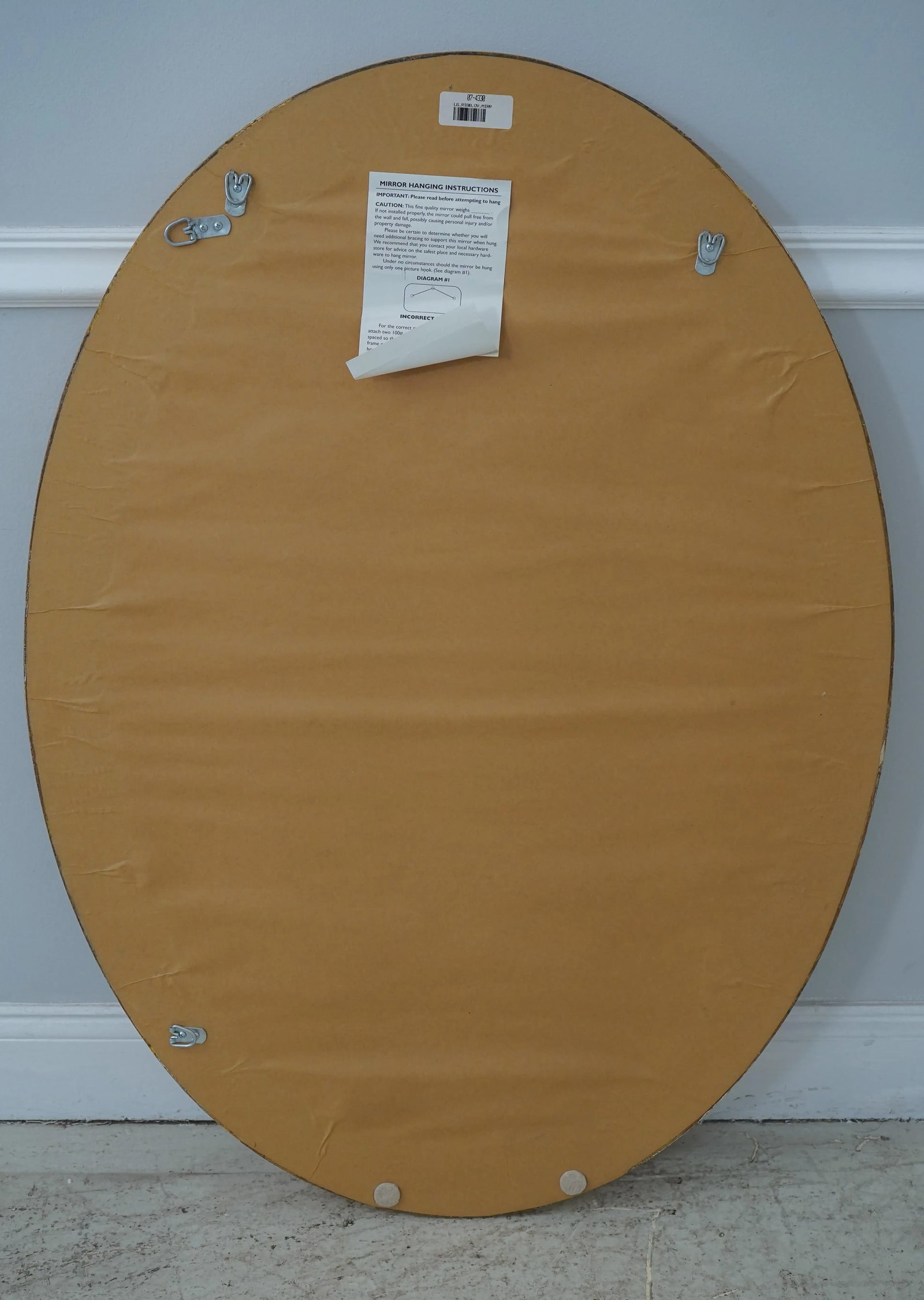 Pair Ethan Allen Oval Beveled Glass Gold Mirrors - 9