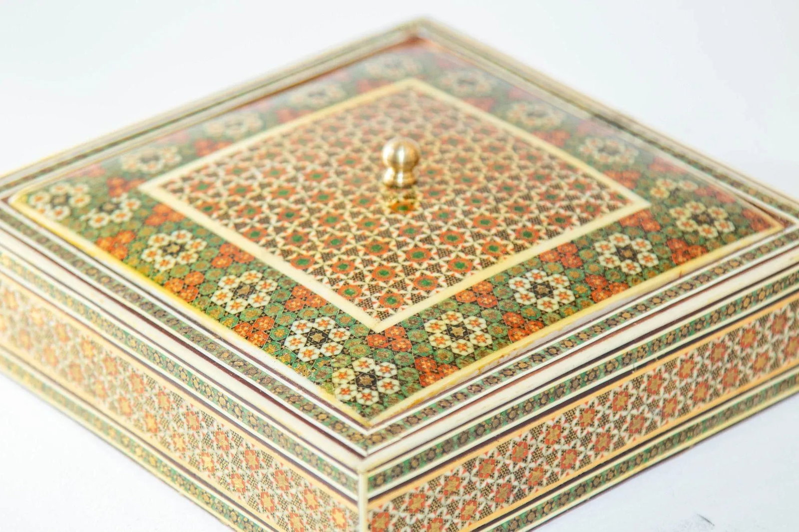 1950s Anglo Indian Micro Sadeli Mosaic Inlaid Jewelry Box - 4