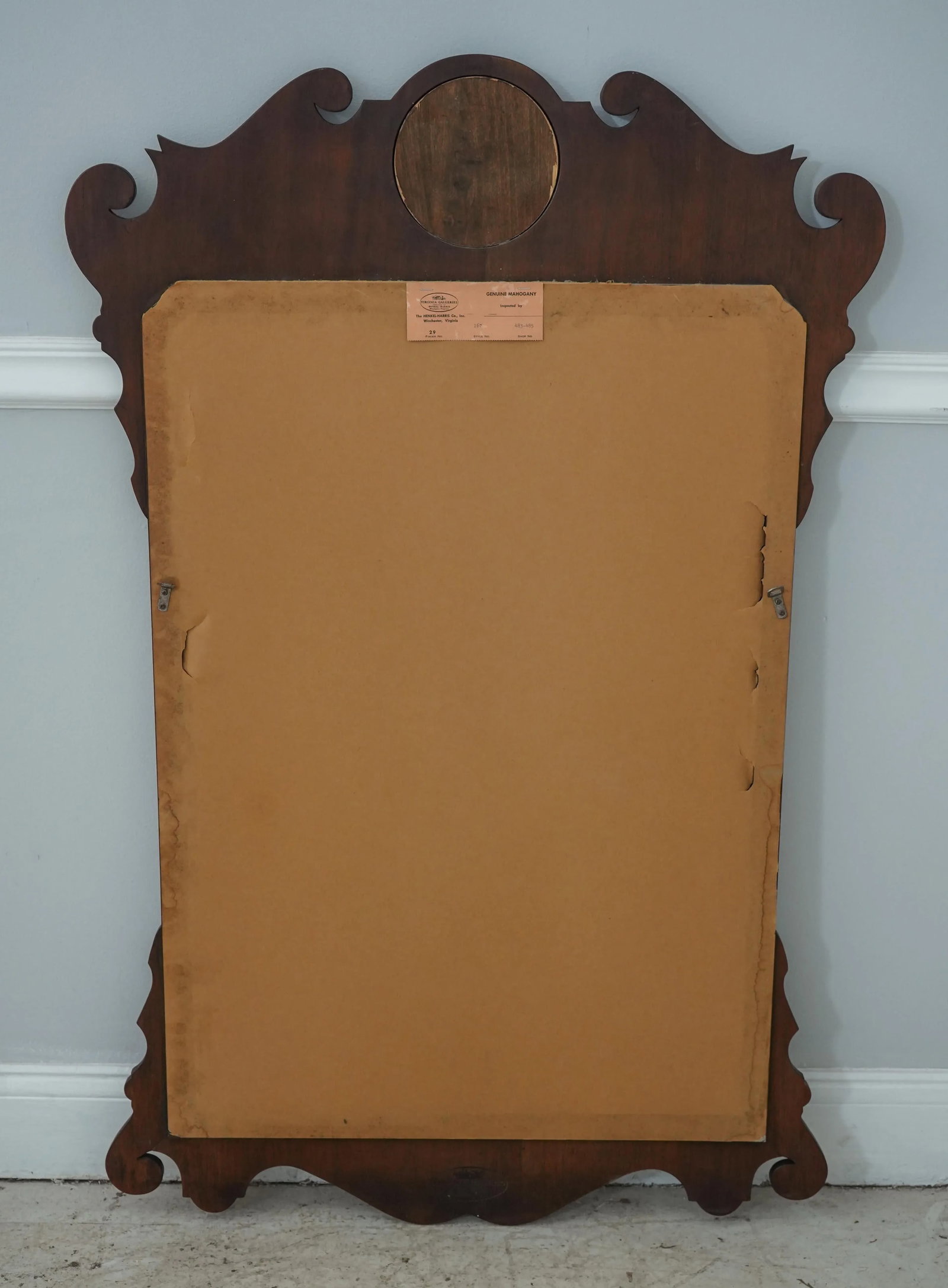 Henkel Harris Chippendale Style Mahogany Mirror - 10