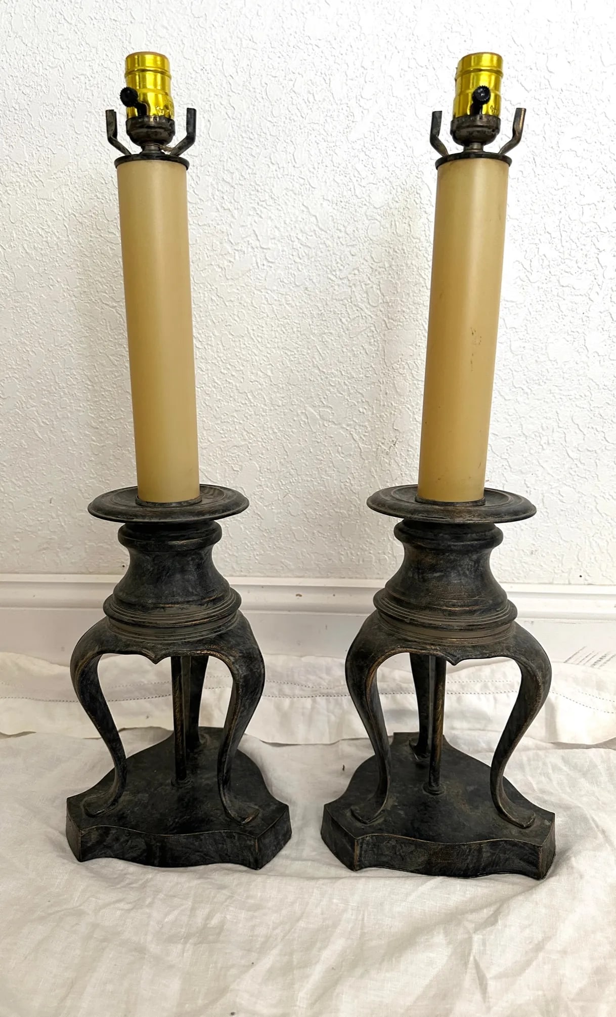 Vintage Metal Candelabra Table Lamps-A Pair - 2