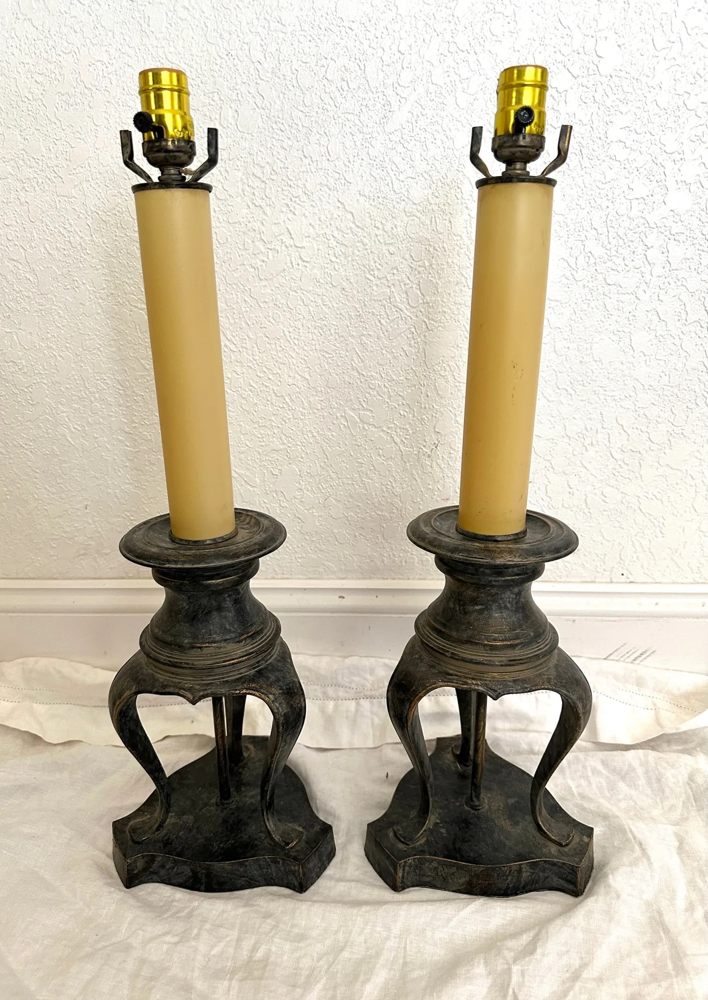 Vintage Metal Candelabra Table Lamps-A Pair - 4