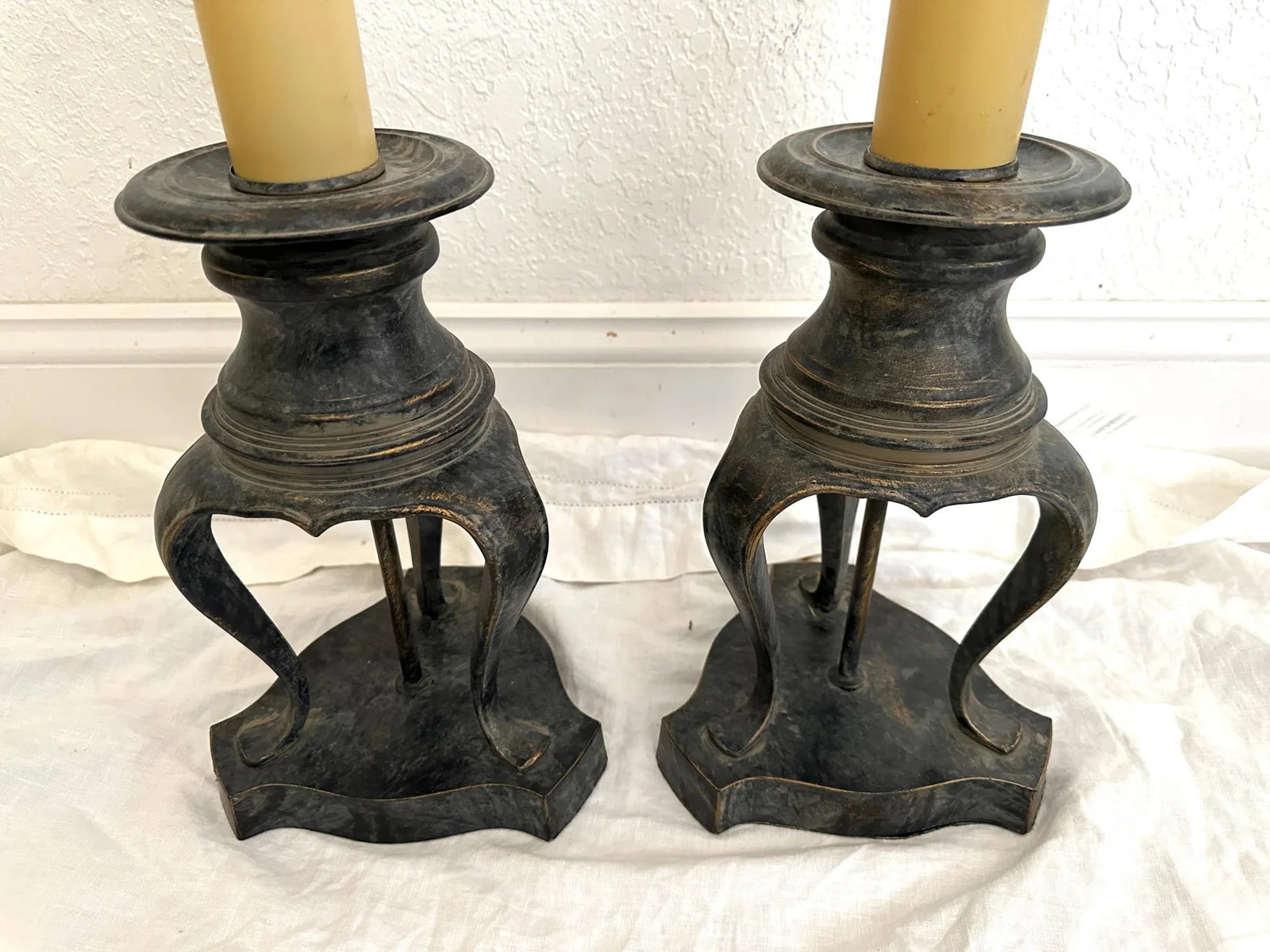 Vintage Metal Candelabra Table Lamps-A Pair - 5