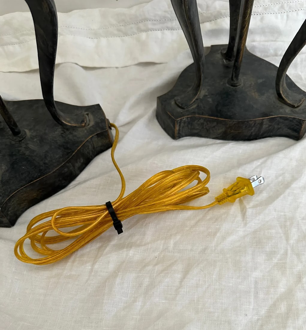 Vintage Metal Candelabra Table Lamps-A Pair - 7