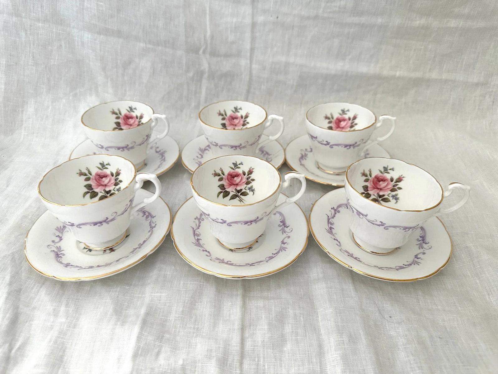 Vintage Paragon Fine Bone China Cup/Saucer Set- 12 Pieces - 11