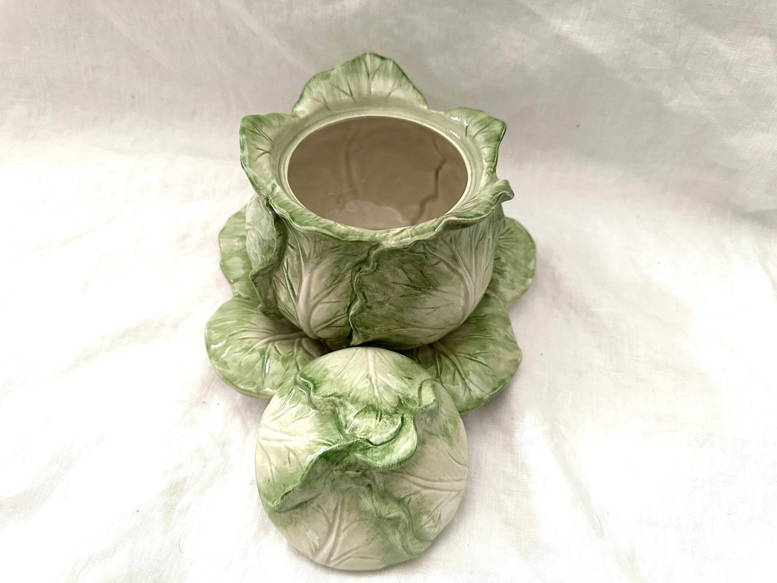 Fitz and Floyd "Vegetable Garden" Cabbage Soup & Saucer Set - 2