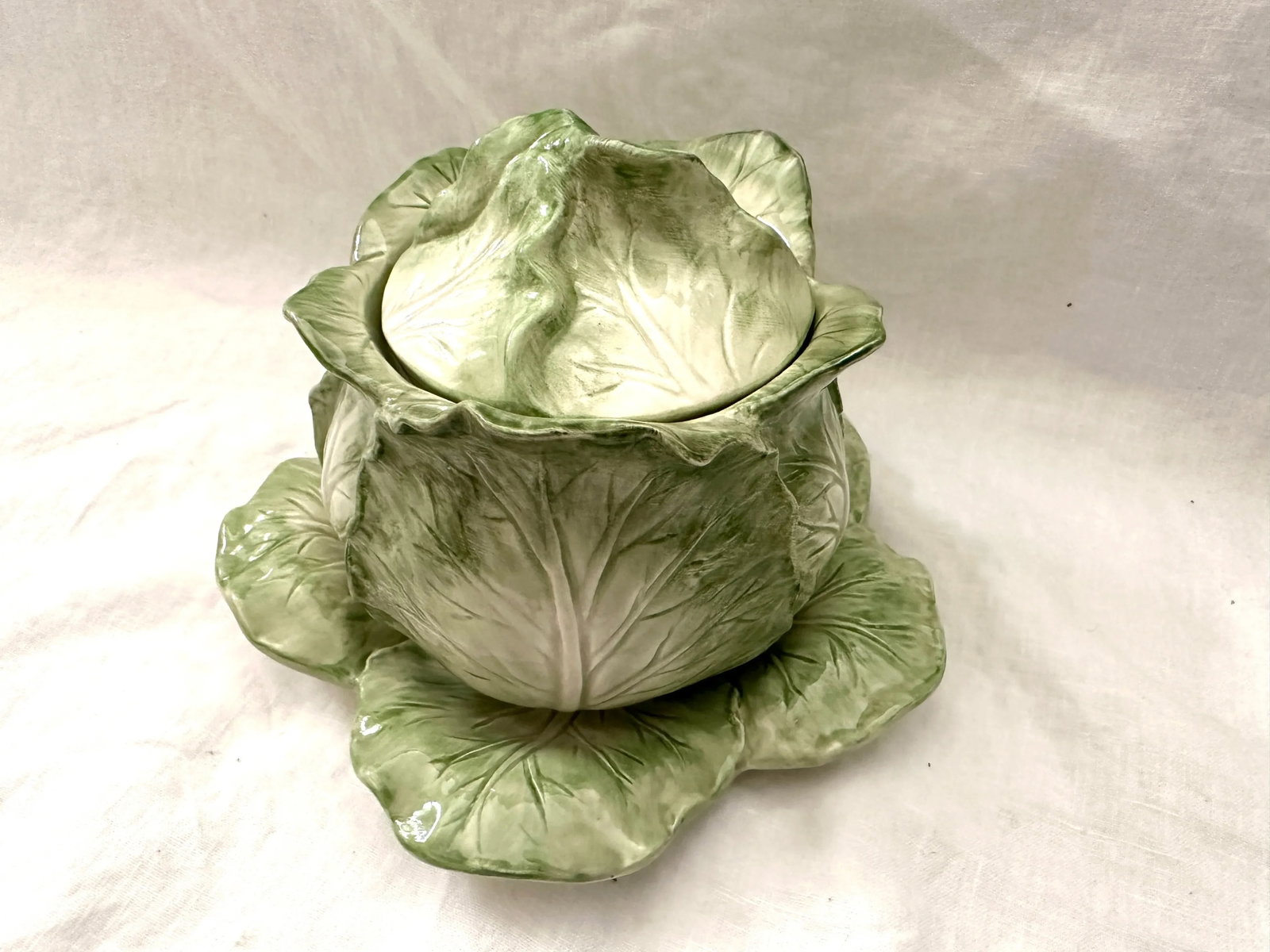 Fitz and Floyd "Vegetable Garden" Cabbage Soup & Saucer Set - 4