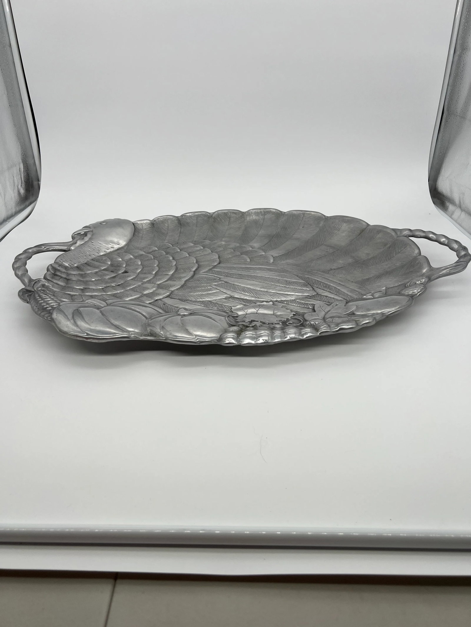 Vintage Lenox Metalware Turkey Platter - 2