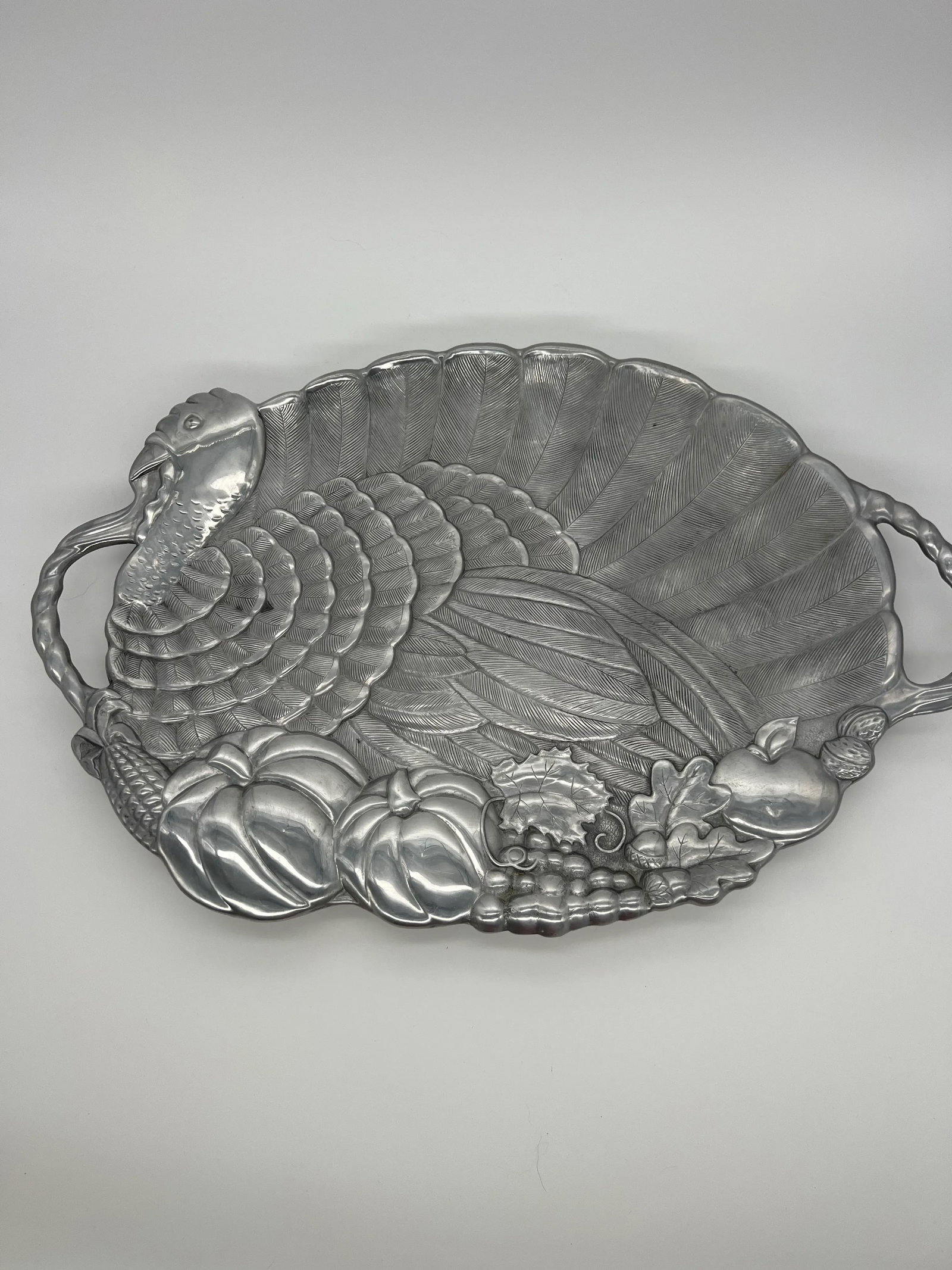 Vintage Lenox Metalware Turkey Platter - 3