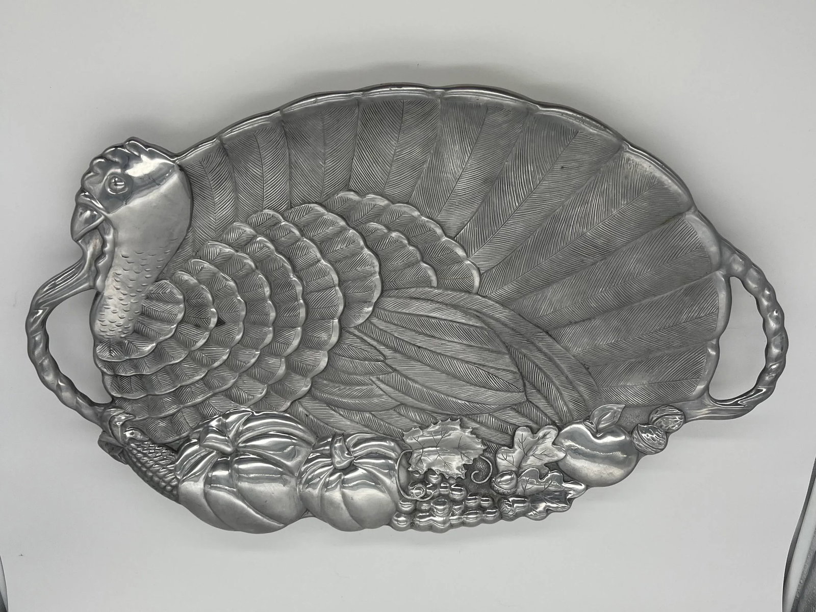 Vintage Lenox Metalware Turkey Platter - 8