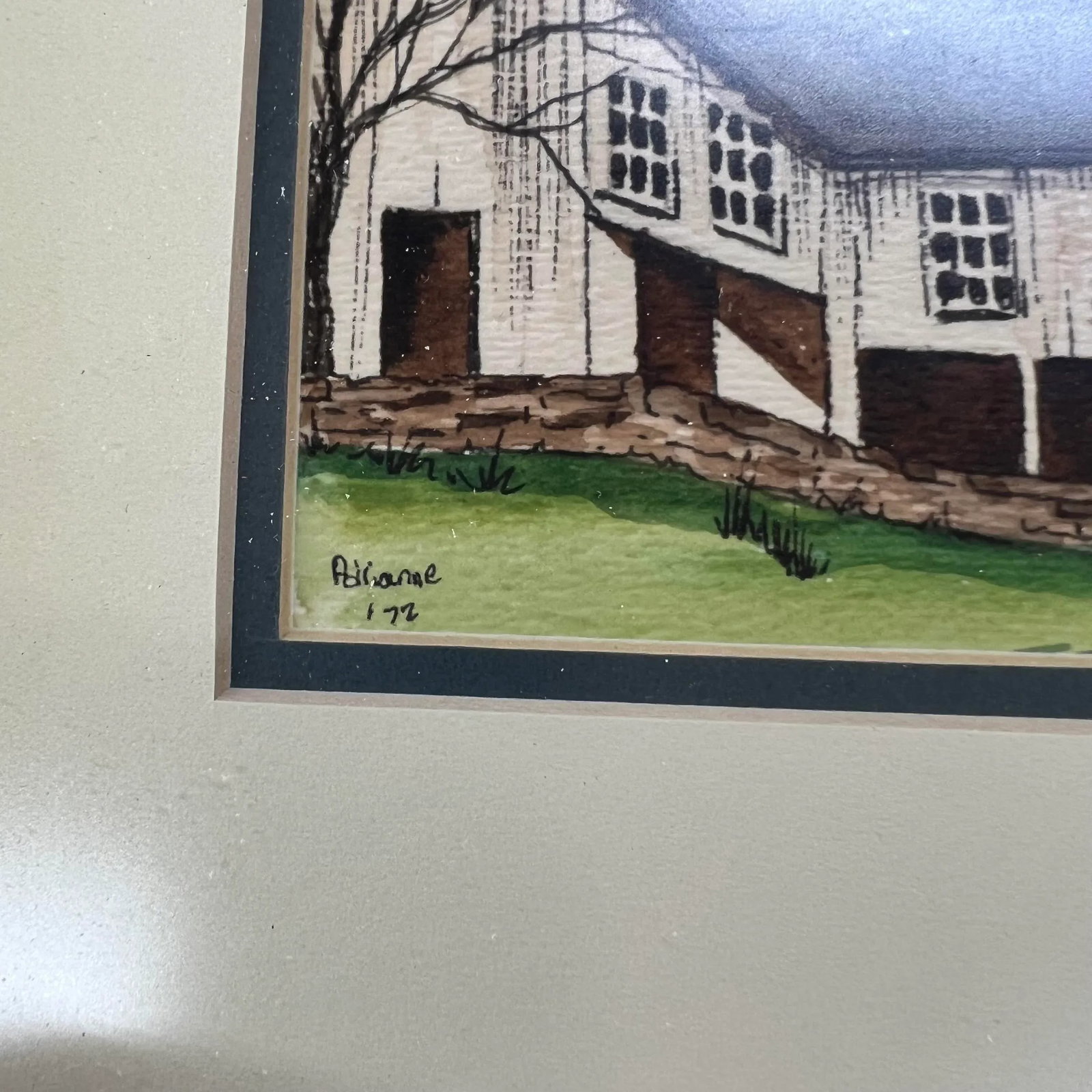 Original Farmhouse Watercolor, Signed by Artist - 2