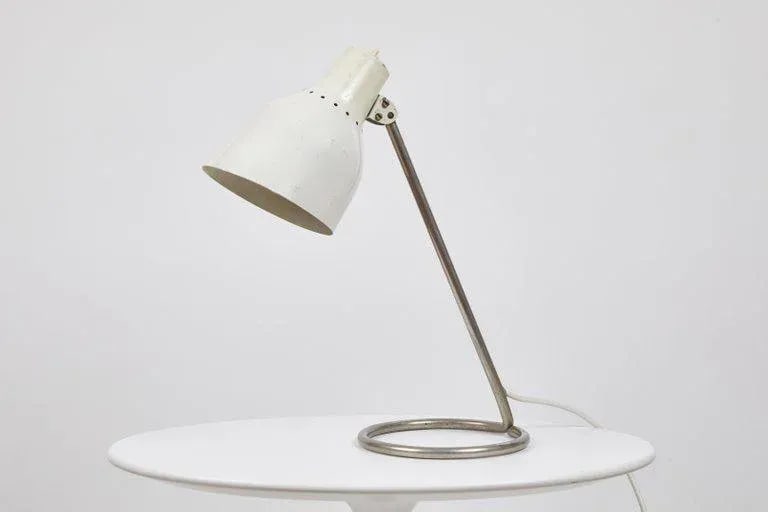 1960s Mid-Century Modern Bag Turgi White Table Lamp - 4