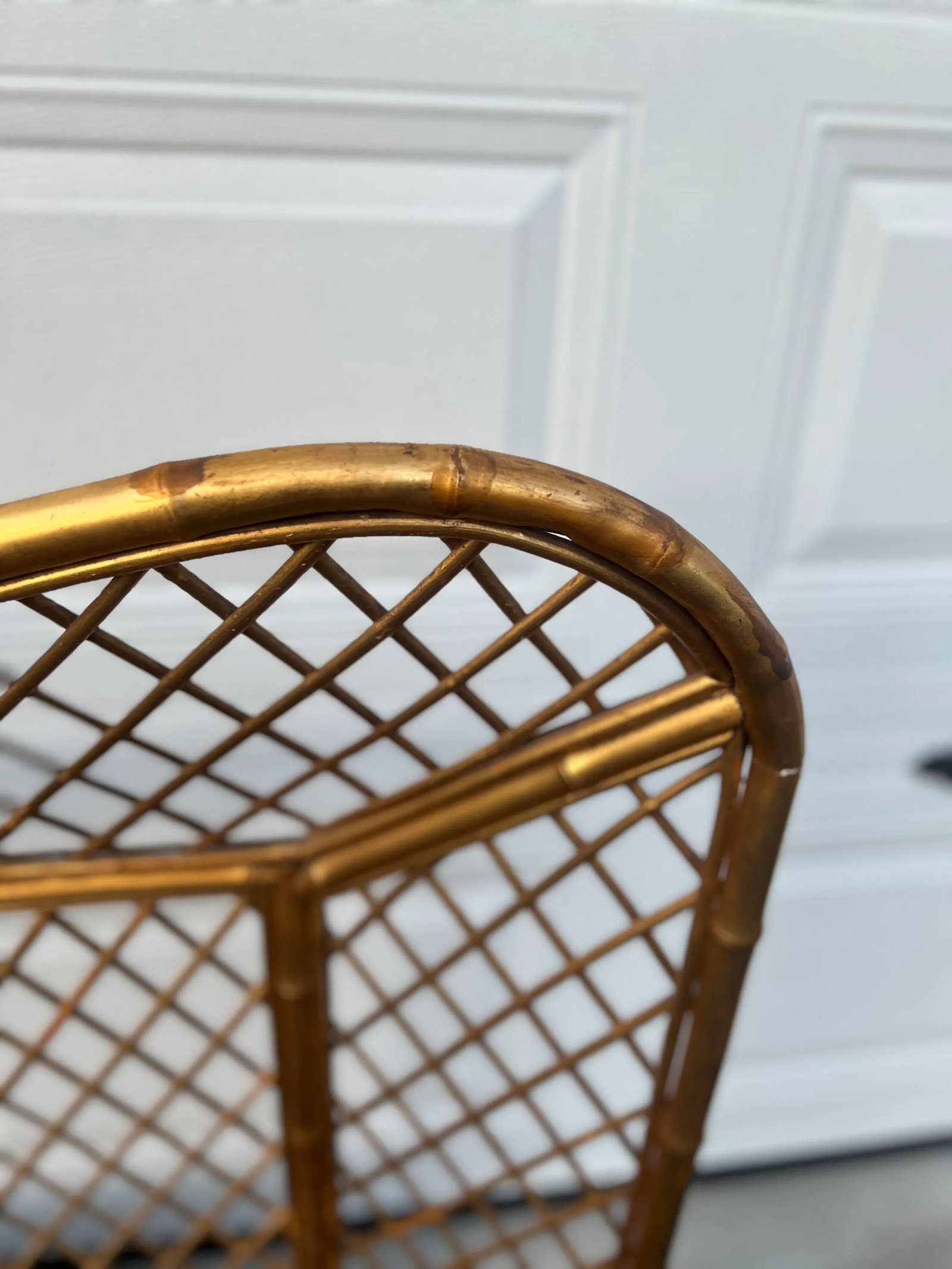 Fine & Unusual 19th Century Chinoiserie Decorated Gilt Bamboo Fire Screen - 9