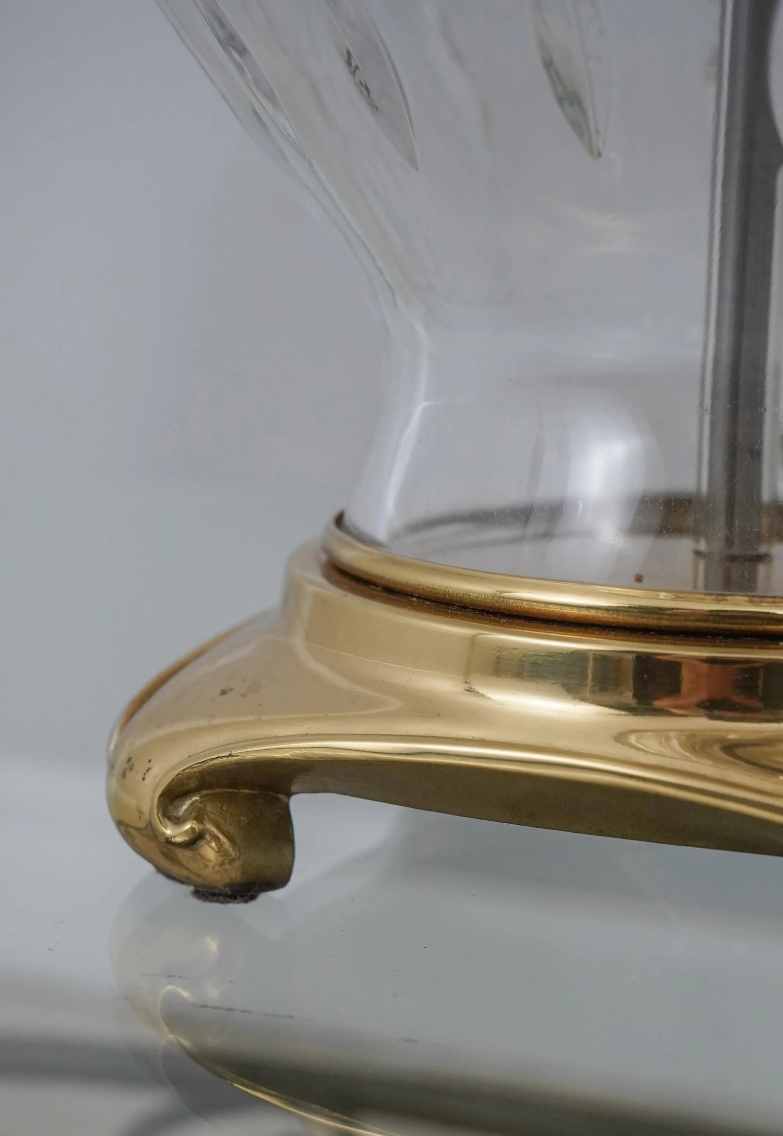 Ethan Allen Crystal & Brass Table Lamp W. Shade - 4